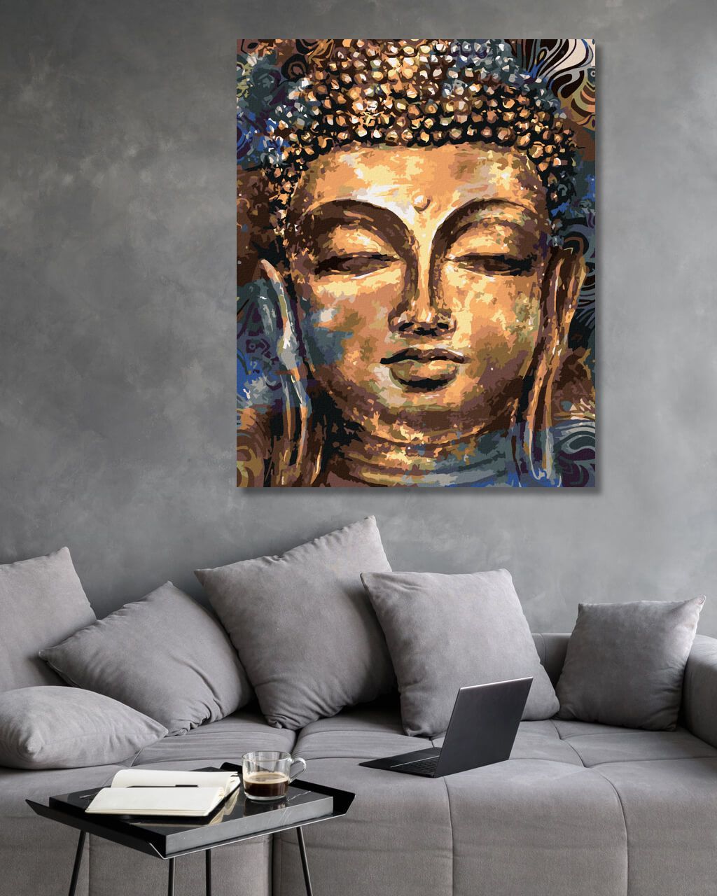 zuty Malování podle čísel - BUDDHA S ORNAMENTY - Rozměr: 40x50 cm, Rámování: Varianta: bez rámu a bez vypnutí plátna - obrázek 9