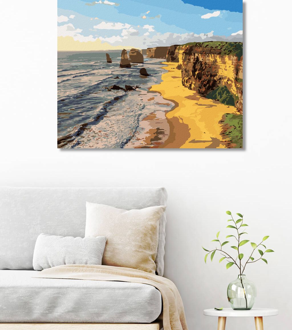 zuty Malování podle čísel - ZÁPAD SLUNCE NAD DVANÁCTI APOŠTOLY AUSTRÁLIE - Rozměr: 40x50 cm, Rámování: Varianta: bez rámu a bez vypnutí plátna - obrázek 9