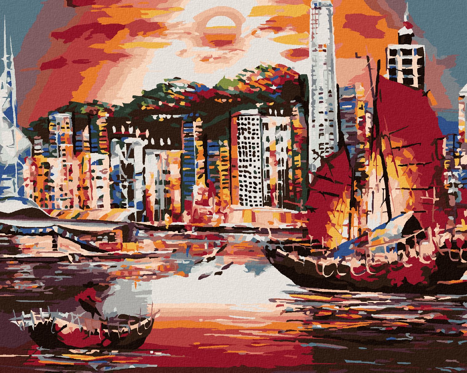 zuty Malování podle čísel - HONG KONG - Rozměr: 40x50 cm, Rámování: Varianta: bez rámu a bez vypnutí plátna - obrázek 1