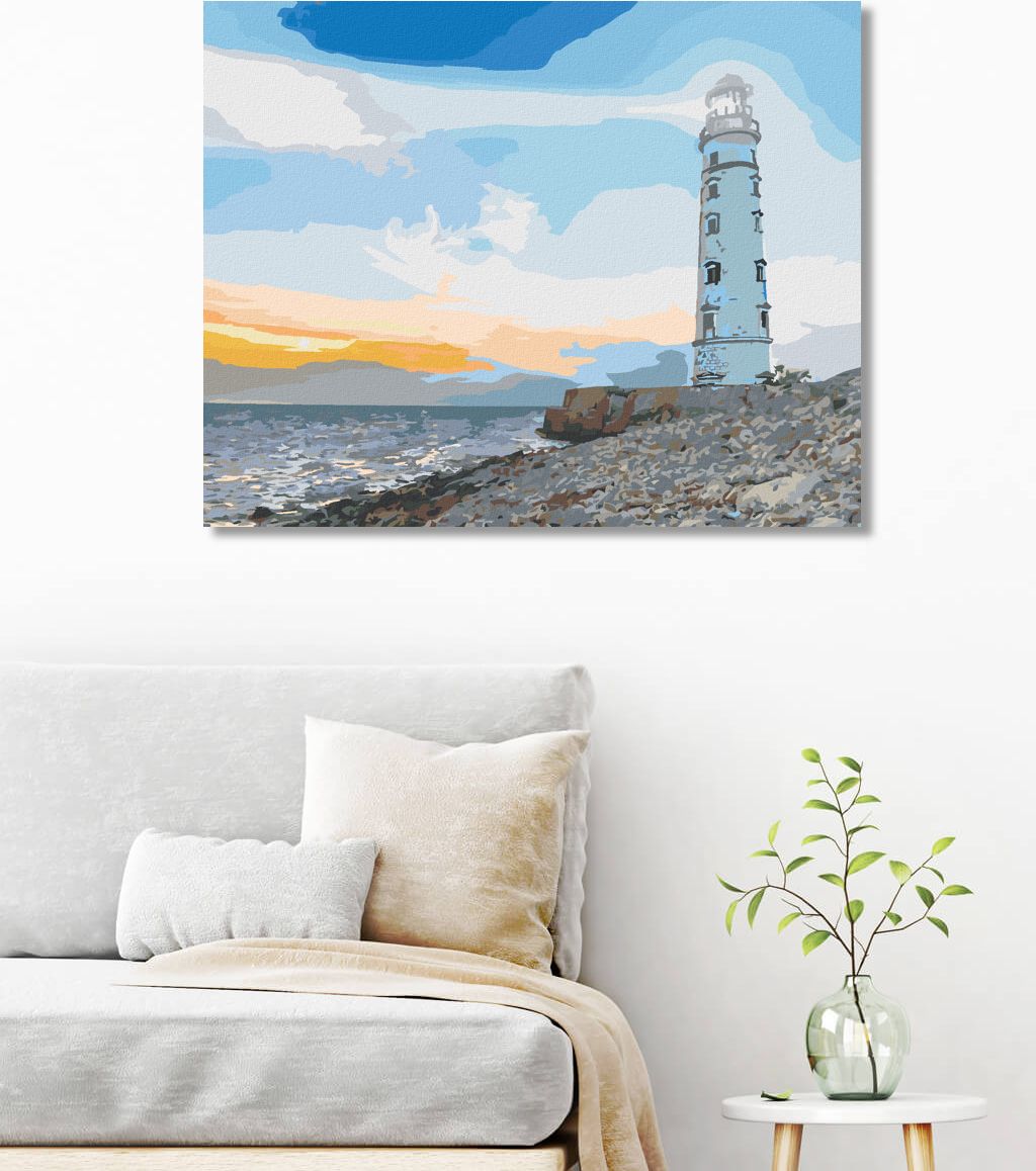 zuty Malování podle čísel - SVÍTÍCÍ MAJÁK U MOŘE - Rozměr: 40x50 cm, Rámování: Varianta: bez rámu a bez vypnutí plátna - obrázek 7
