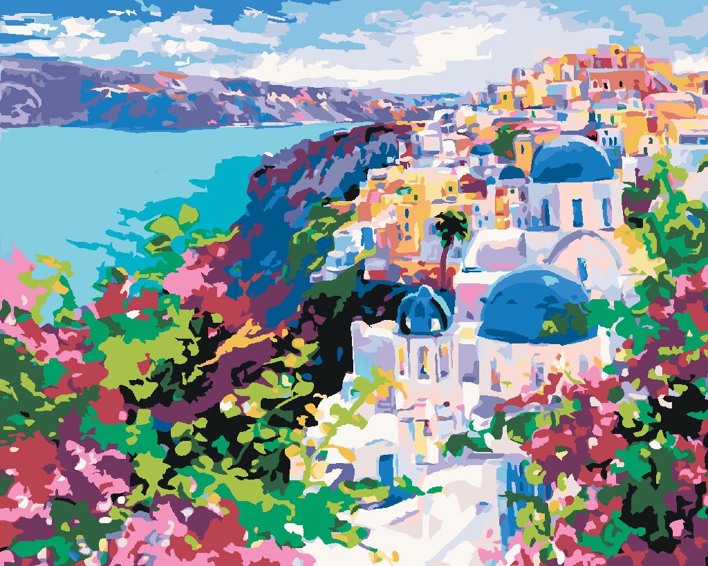 zuty Malování podle čísel - SANTORINI - Rozměr: 40x50 cm, Rámování: Varianta: bez rámu a bez vypnutí plátna - obrázek 6