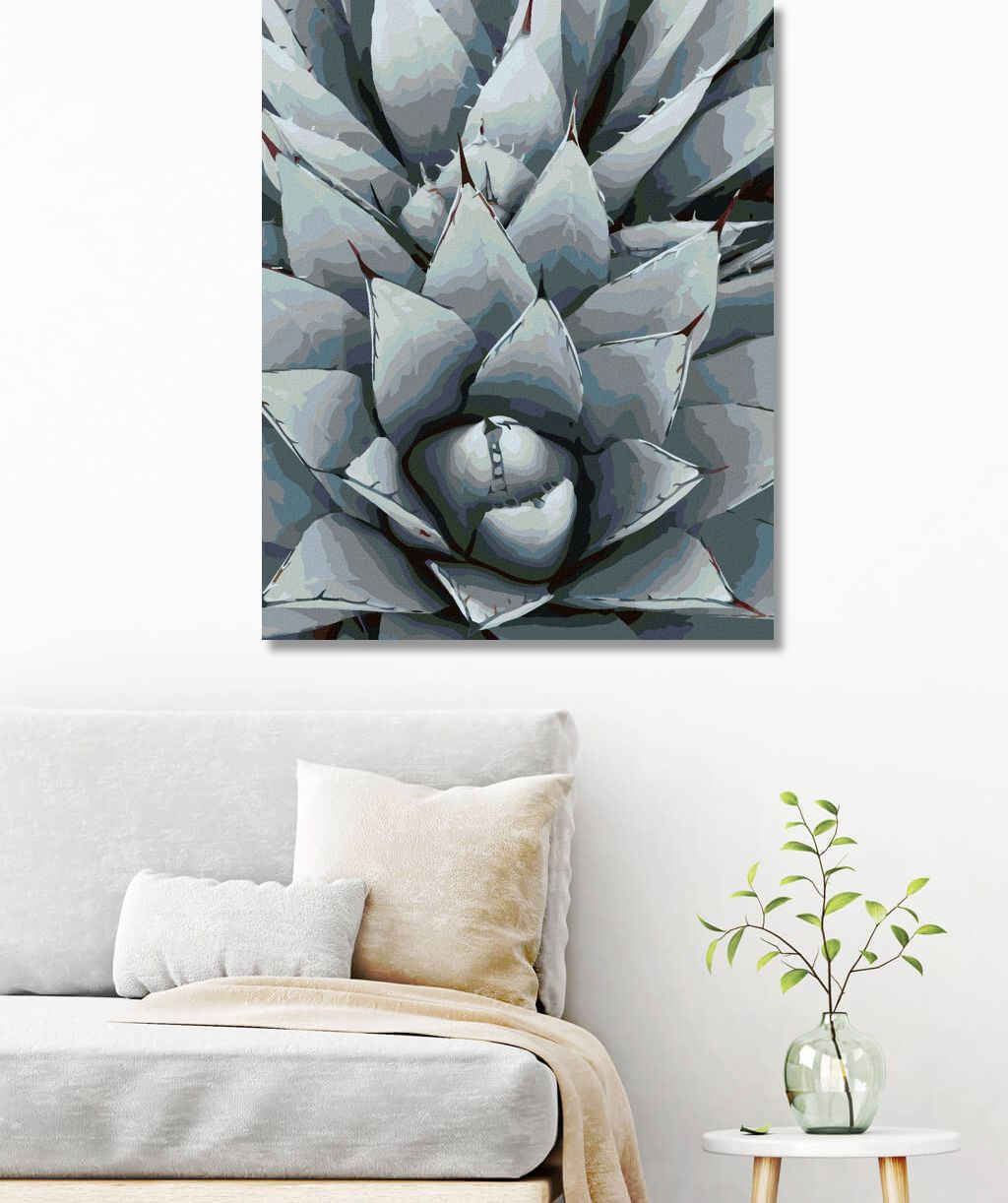 zuty Malování podle čísel - KAKTUS AGAVE - Rozměr: 40x50 cm, Rámování: Varianta: vypnuté plátno na rám - obrázek 9