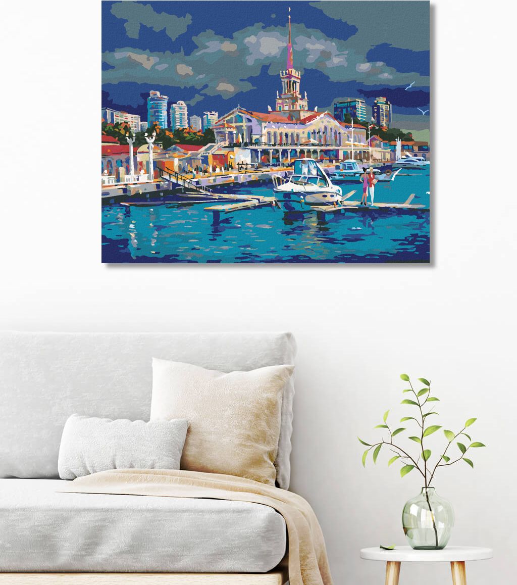 zuty Malování podle čísel - PŘÍSTAV V SOCHI - Rozměr: 40x50 cm, Rámování: Varianta: vypnuté plátno na rám - obrázek 10