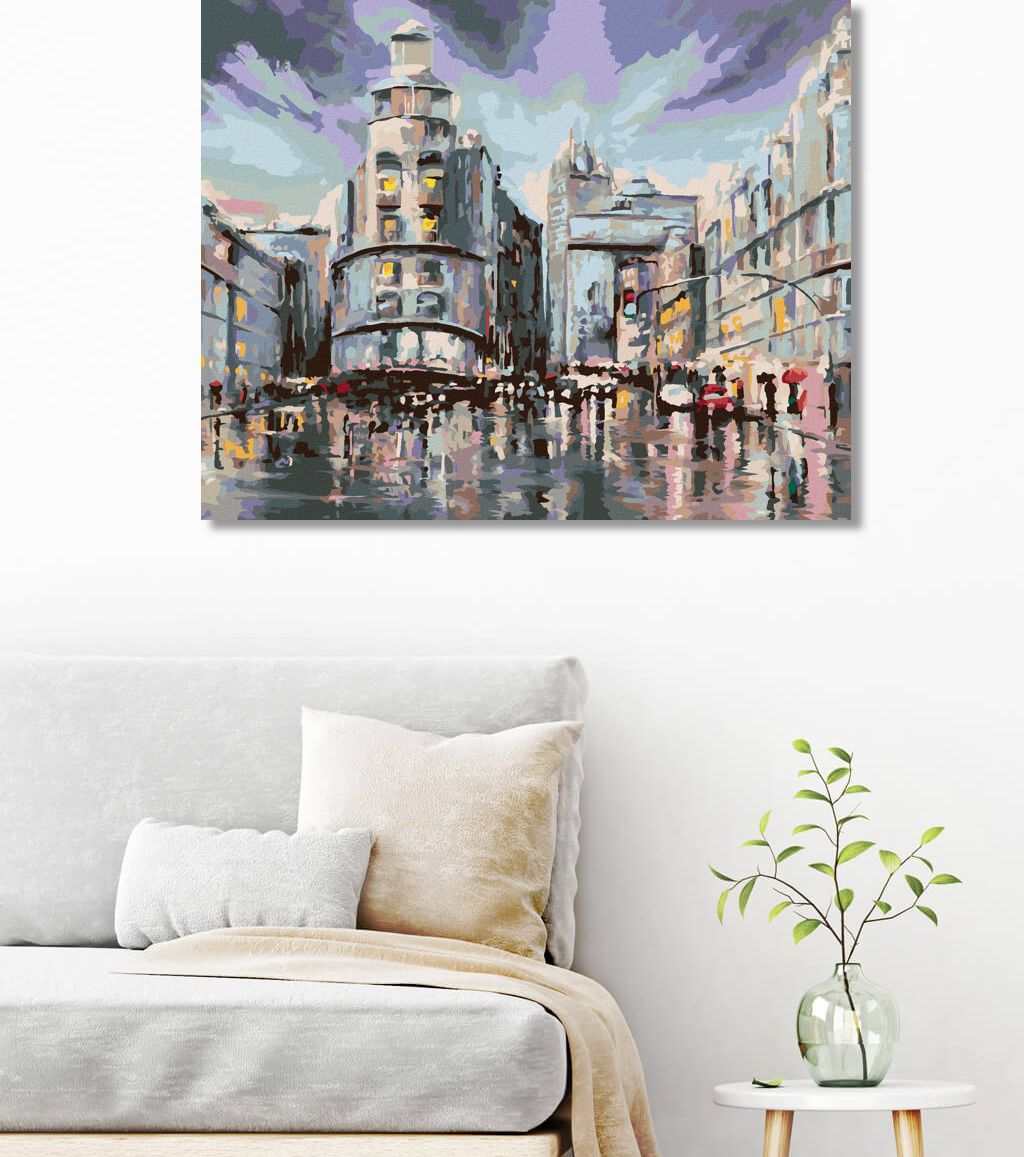 zuty Malování podle čísel - MADRID A DEŠTIVÉ POČASÍ - Rozměr: 40x50 cm, Rámování: Varianta: vypnuté plátno na rám - obrázek 4