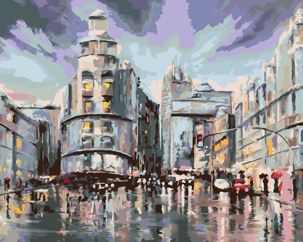 zuty Malování podle čísel - MADRID A DEŠTIVÉ POČASÍ - Rozměr: 40x50 cm, Rámování: Varianta: vypnuté plátno na rám - obrázek 9