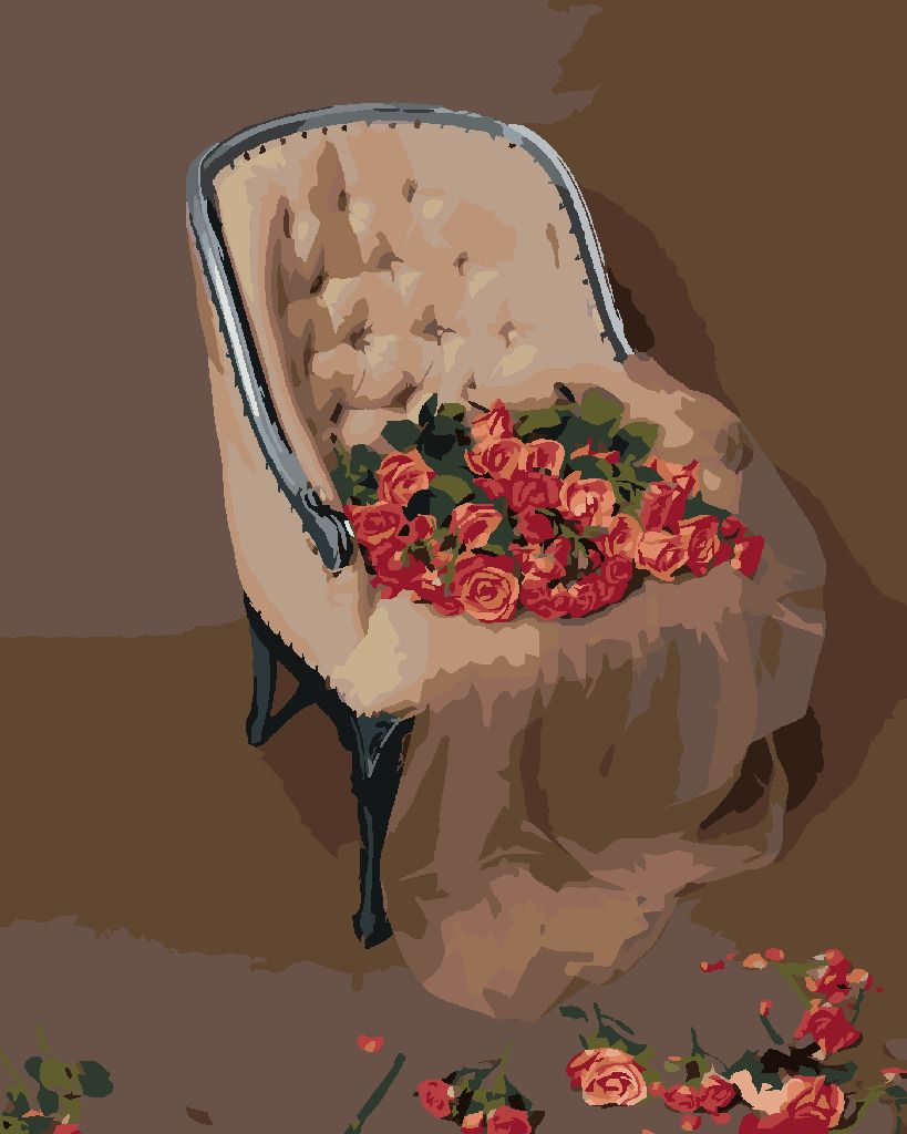 zuty Malování podle čísel - RŮŽE NA SAMETOVÉM KŘESLE - Rozměr: 40x50 cm, Rámování: Varianta: vypnuté plátno na rám - obrázek 10
