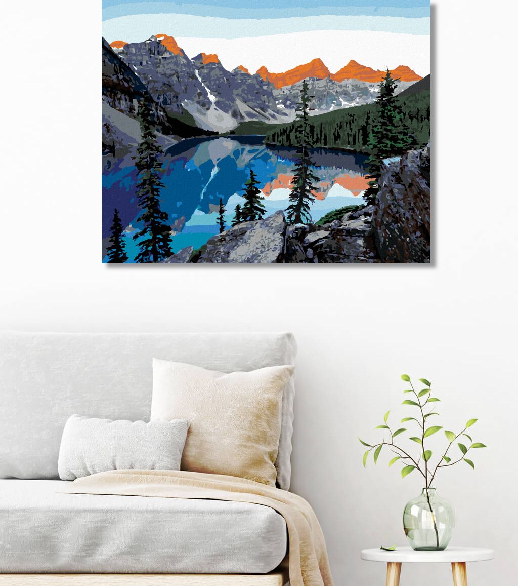 zuty Malování podle čísel - KANADSKÉ JEZERO - Rozměr: 40x50 cm, Rámování: Varianta: vypnuté plátno na rám - obrázek 4