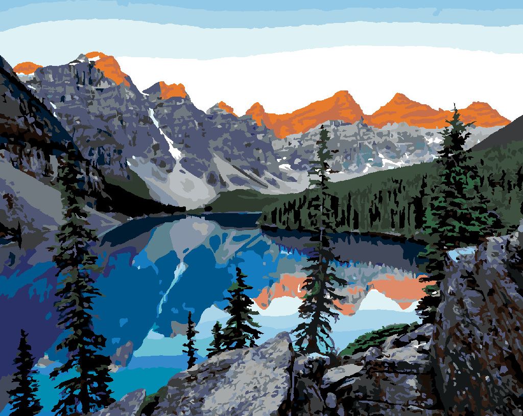 zuty Malování podle čísel - KANADSKÉ JEZERO - Rozměr: 40x50 cm, Rámování: Varianta: vypnuté plátno na rám - obrázek 10