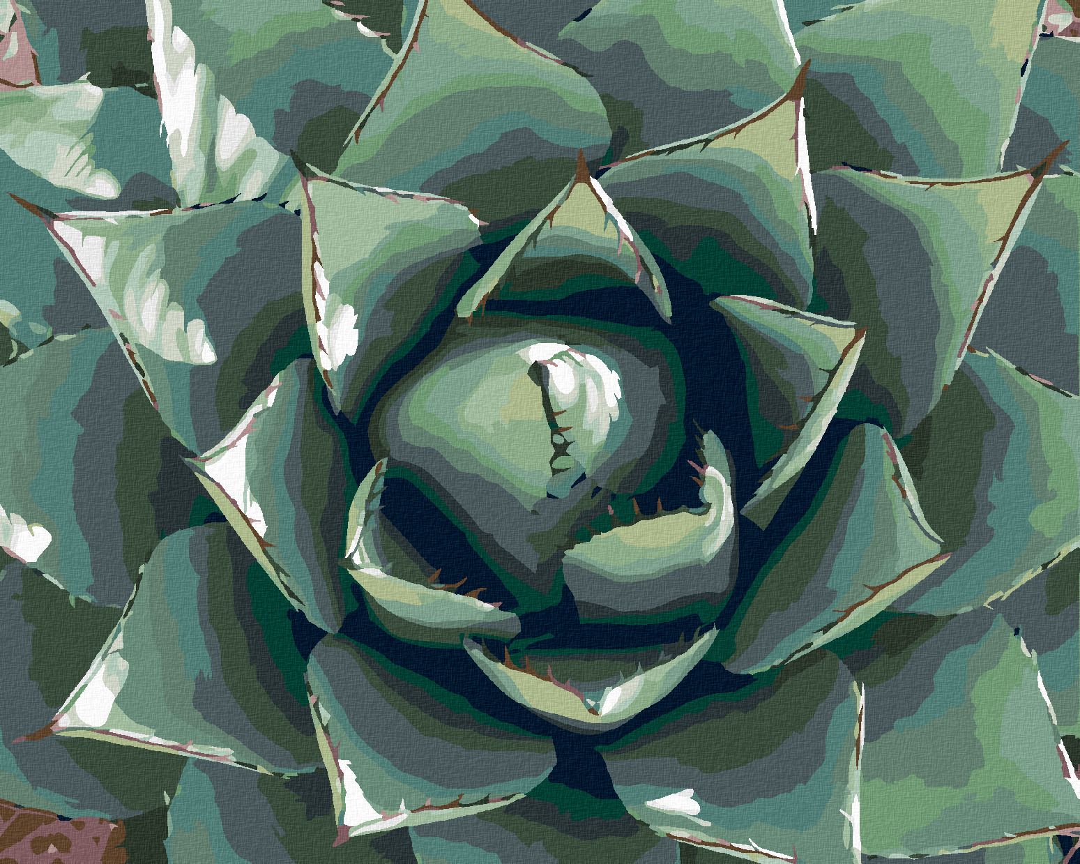 zuty Malování podle čísel - POUŠTNÍ ŠŤAVNATÁ ROSTLINA - Rozměr: 40x50 cm, Rámování: Varianta: vypnuté plátno na rám - obrázek 1