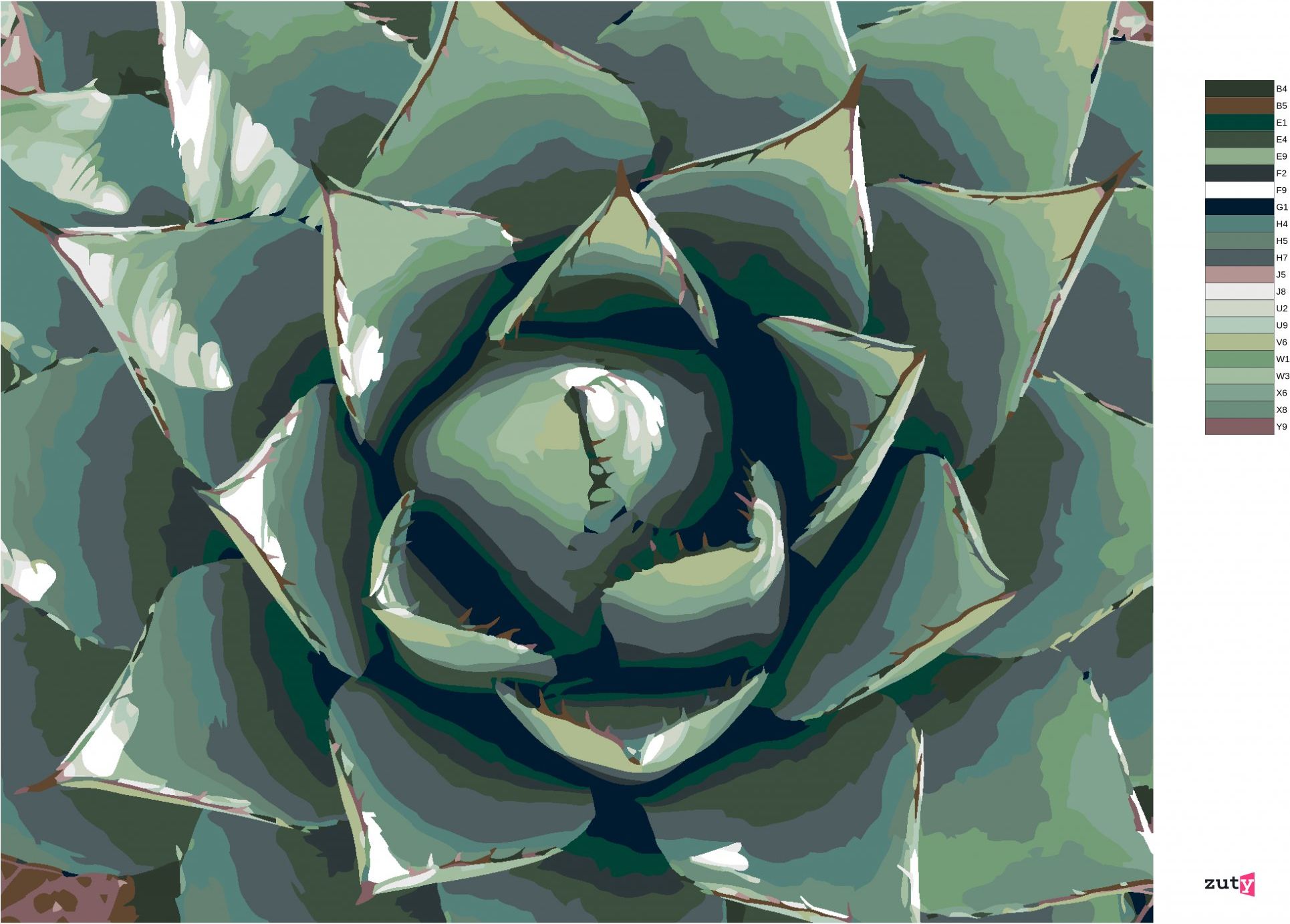 zuty Malování podle čísel - POUŠTNÍ ŠŤAVNATÁ ROSTLINA - Rozměr: 40x50 cm, Rámování: Varianta: vypnuté plátno na rám - obrázek 2