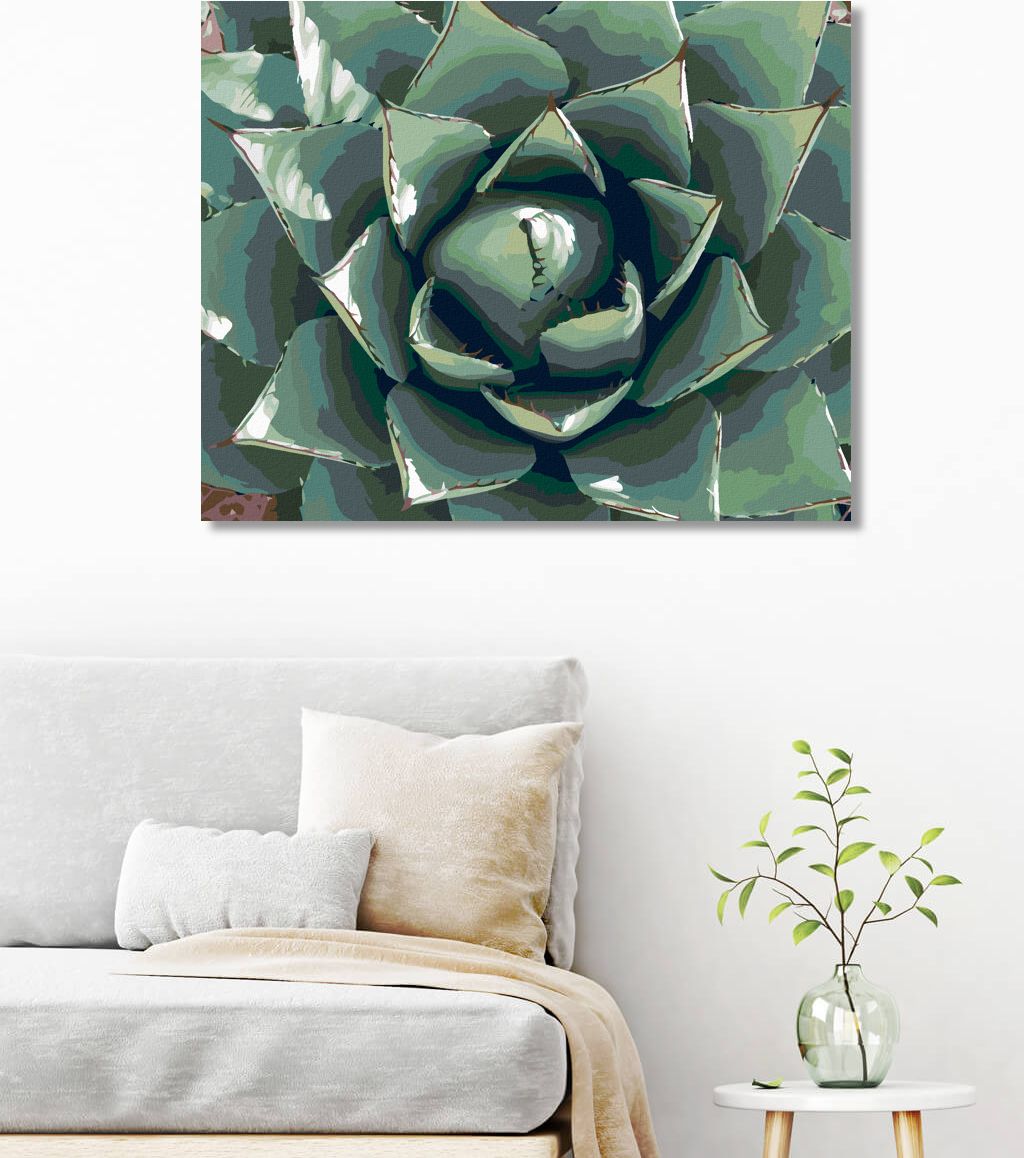 zuty Malování podle čísel - POUŠTNÍ ŠŤAVNATÁ ROSTLINA - Rozměr: 40x50 cm, Rámování: Varianta: vypnuté plátno na rám - obrázek 5