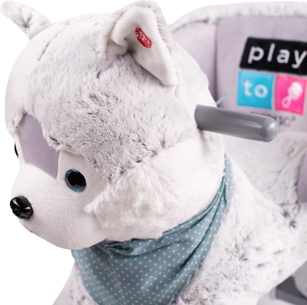 Houpací hračka s melodií a kolečky PlayTo husky (poškozený obal) - šedá - obrázek 7