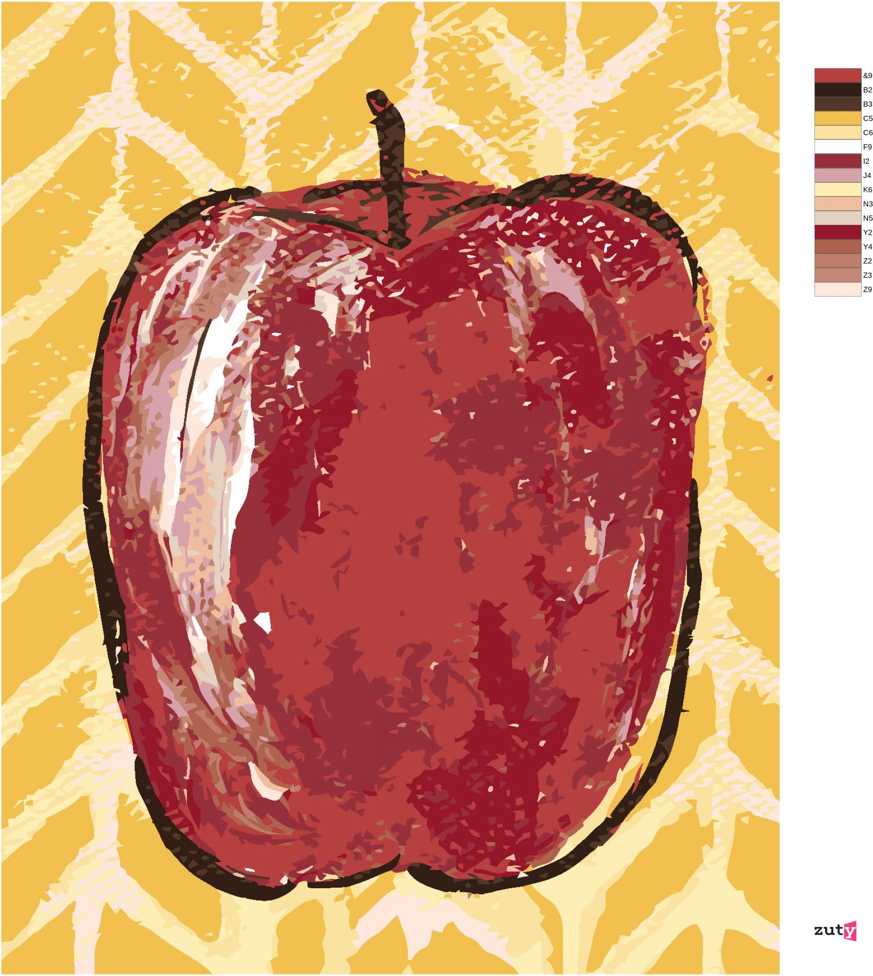 zuty Malování podle čísel - ZÁTIŠÍ JABLKO II (HALEY BUSH) - Rozměr: 40x50 cm, Rámování: Varianta: vypnuté plátno na rám - obrázek 10