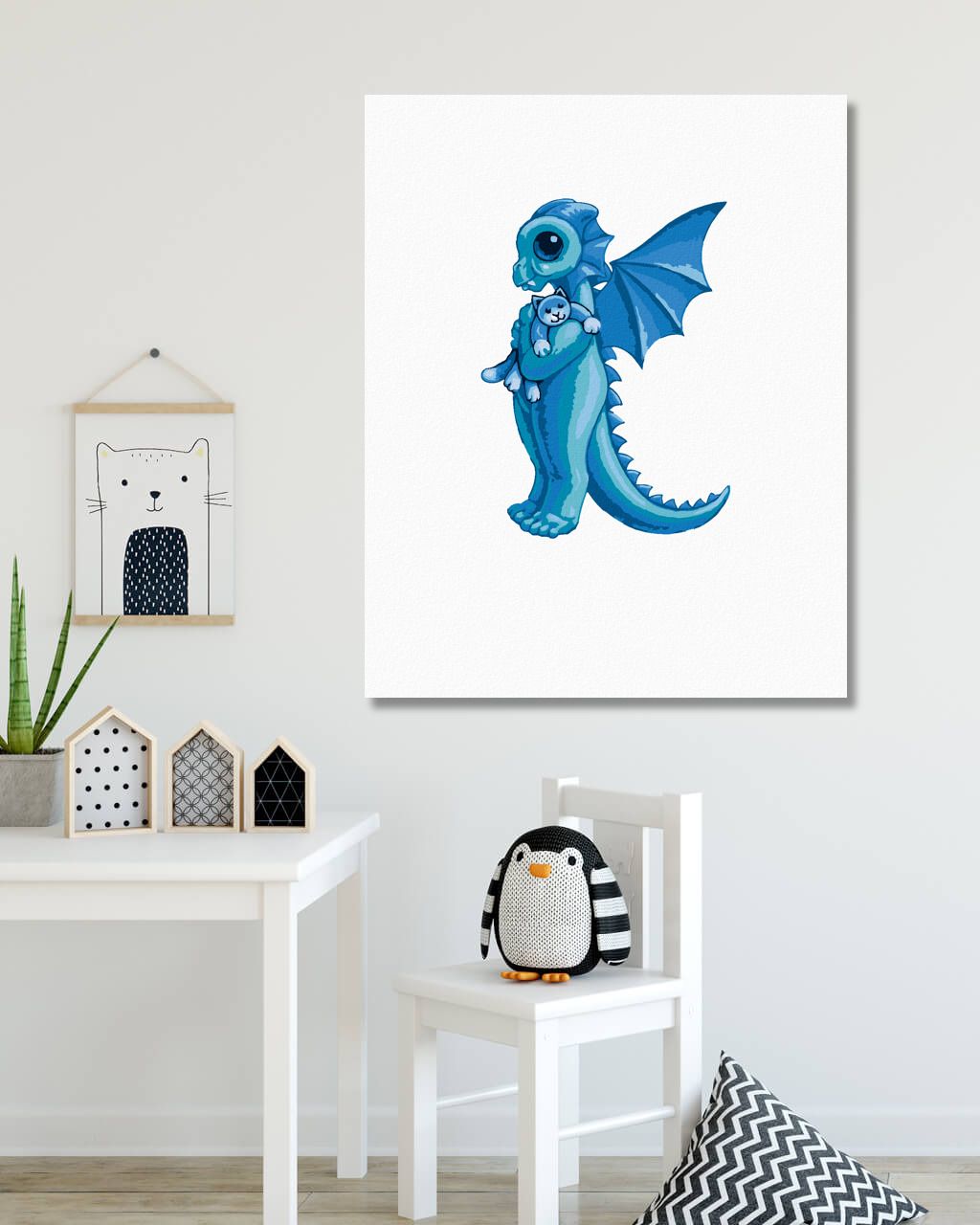 zuty Malování podle čísel - DRÁČEK VE TVARU PÍSMENKA K (SUE ELLEN BROWN) - Rozměr: 40x50 cm, Rámování: Varianta: vypnuté plátno na rám - obrázek 6