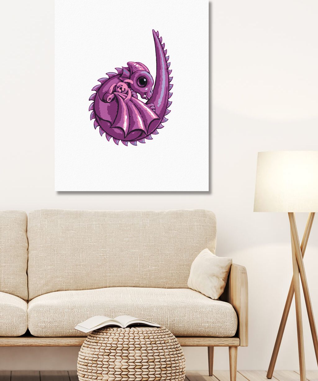 zuty Malování podle čísel - DRÁČEK VE TVARU PÍSMENKA D (SUE ELLEN BROWN) - Rozměr: 40x50 cm, Rámování: Varianta: bez rámu a bez vypnutí plátna - obrázek 6