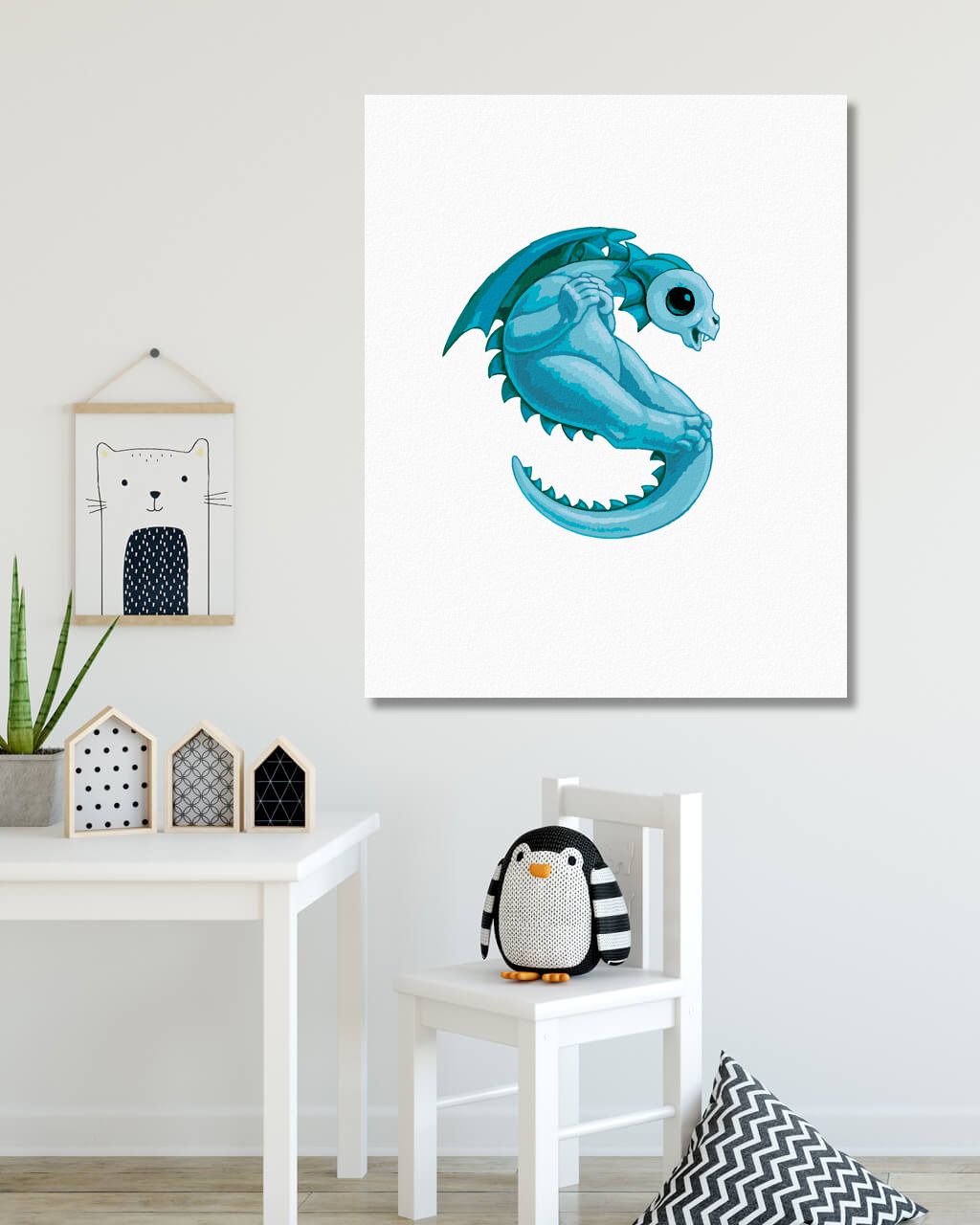 zuty Malování podle čísel - DRÁČEK VE TVARU PÍSMENKA S (SUE ELLEN BROWN) - Rozměr: 40x50 cm, Rámování: Varianta: bez rámu a bez vypnutí plátna - obrázek 9