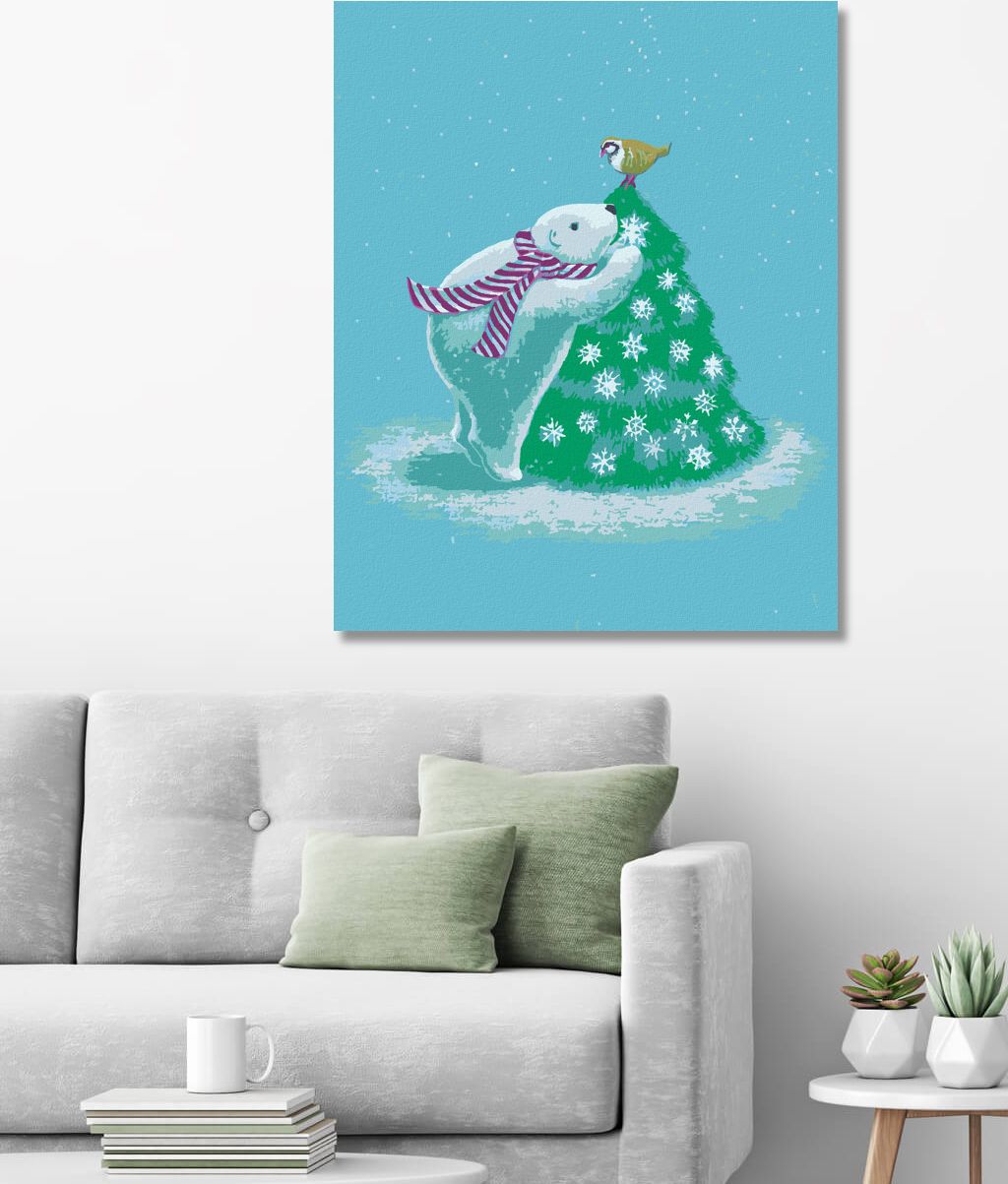 zuty Malování podle čísel - LEDNÍ MEDVÍDEK U STROMU (SUE ELLEN BROWN) - Rozměr: 40x50 cm, Rámování: Varianta: vypnuté plátno na rám - obrázek 8