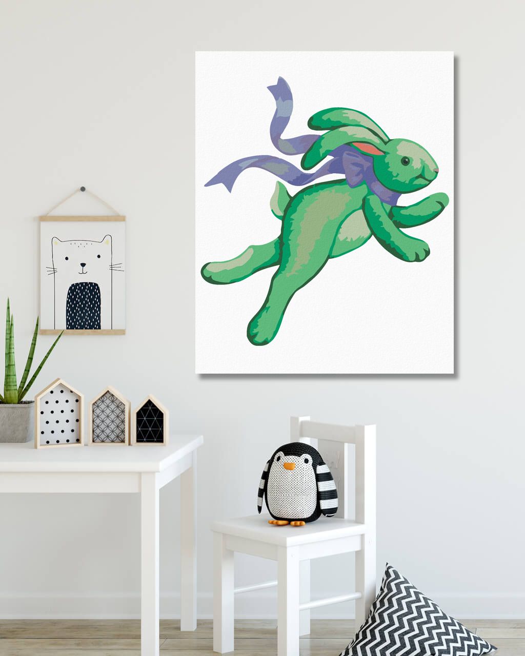 zuty Malování podle čísel - ZELENÝ PLYŠOVÝ KRÁLÍČEK (SUE ELLEN BROWN) - Rozměr: 40x50 cm, Rámování: Varianta: bez rámu a bez vypnutí plátna - obrázek 10