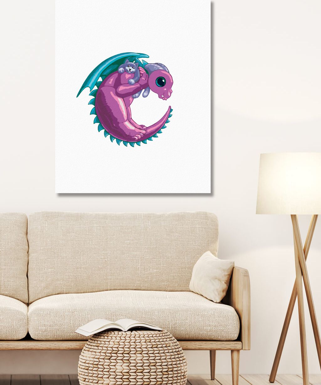 zuty Malování podle čísel - DRÁČEK VE TVARU PÍSMENKA C (SUE ELLEN BROWN) - Rozměr: 40x50 cm, Rámování: Varianta: bez rámu a bez vypnutí plátna - obrázek 8