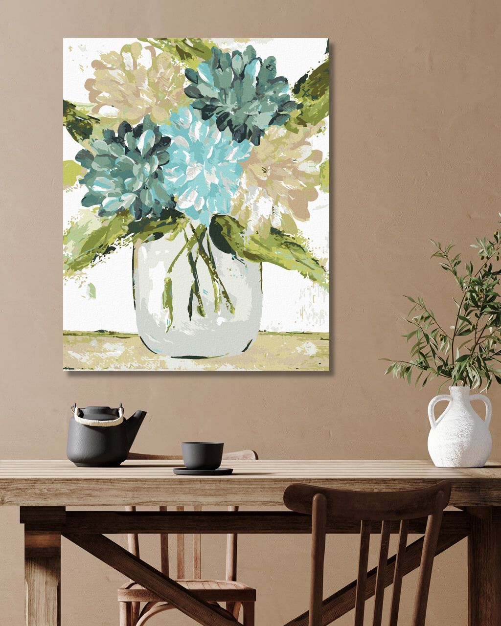 zuty Malování podle čísel - HORTENZIE VE VÁZE (HALEY BUSH) - Rozměr: 40x50 cm, Rámování: Varianta: vypnuté plátno na rám - obrázek 6
