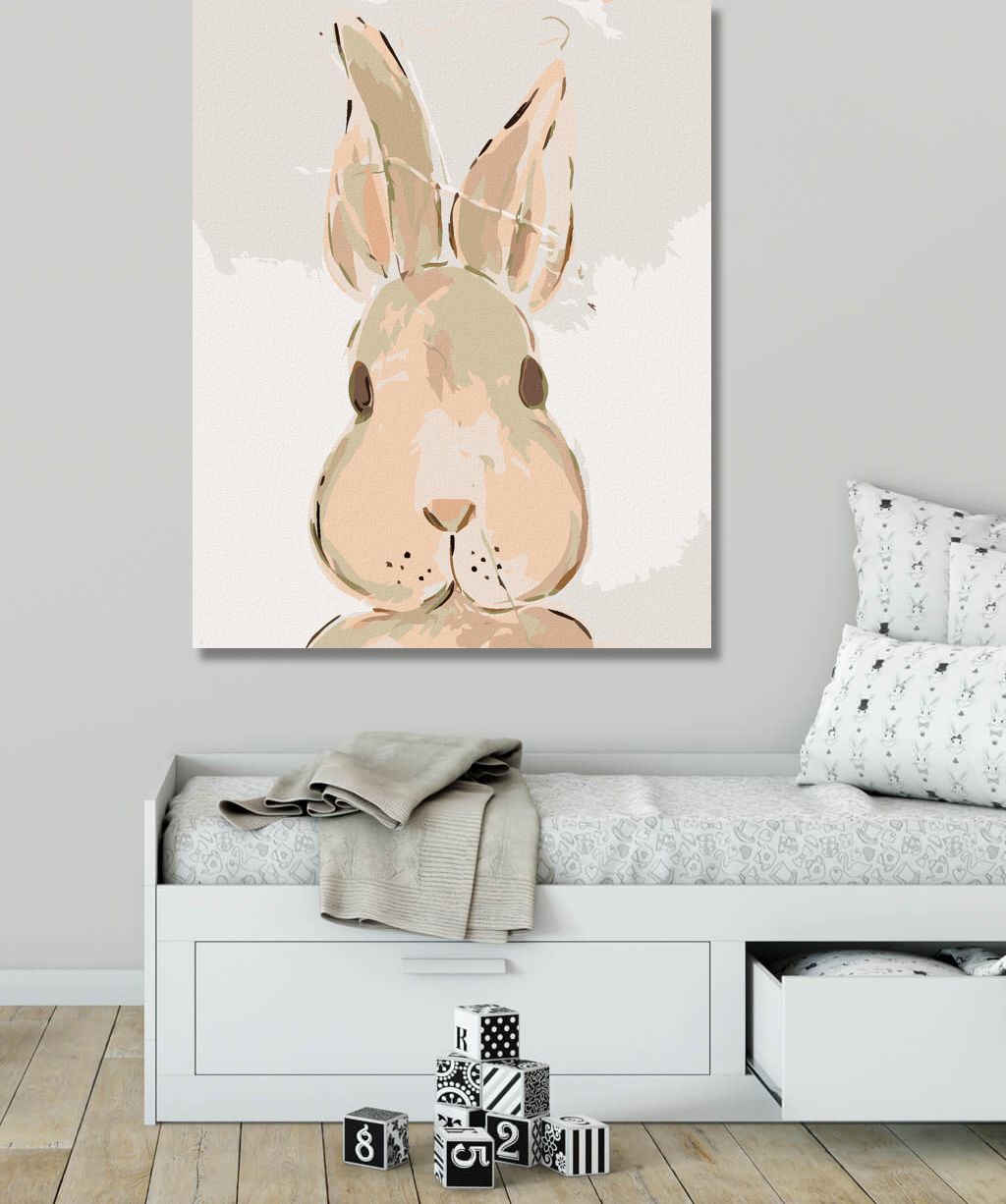 zuty Malování podle čísel - HNĚDÝ KRÁLÍK (HALEY BUSH) - Rozměr: 40x50 cm, Rámování: Varianta: vypnuté plátno na rám - obrázek 8