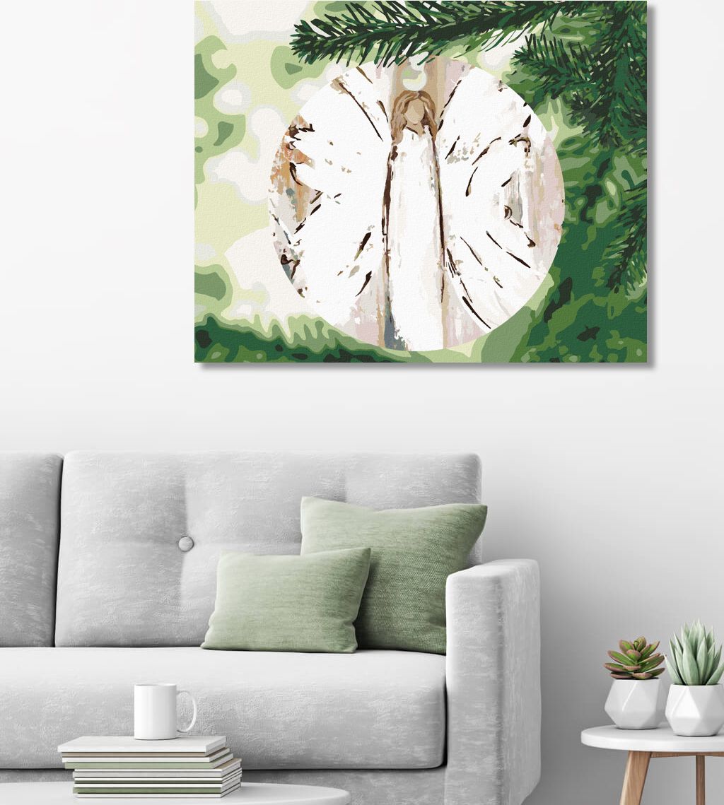 zuty Malování podle čísel - ANDĚL NA STROMEČKU (HALEY BUSH) - Rozměr: 40x50 cm, Rámování: Varianta: bez rámu a bez vypnutí plátna - obrázek 6