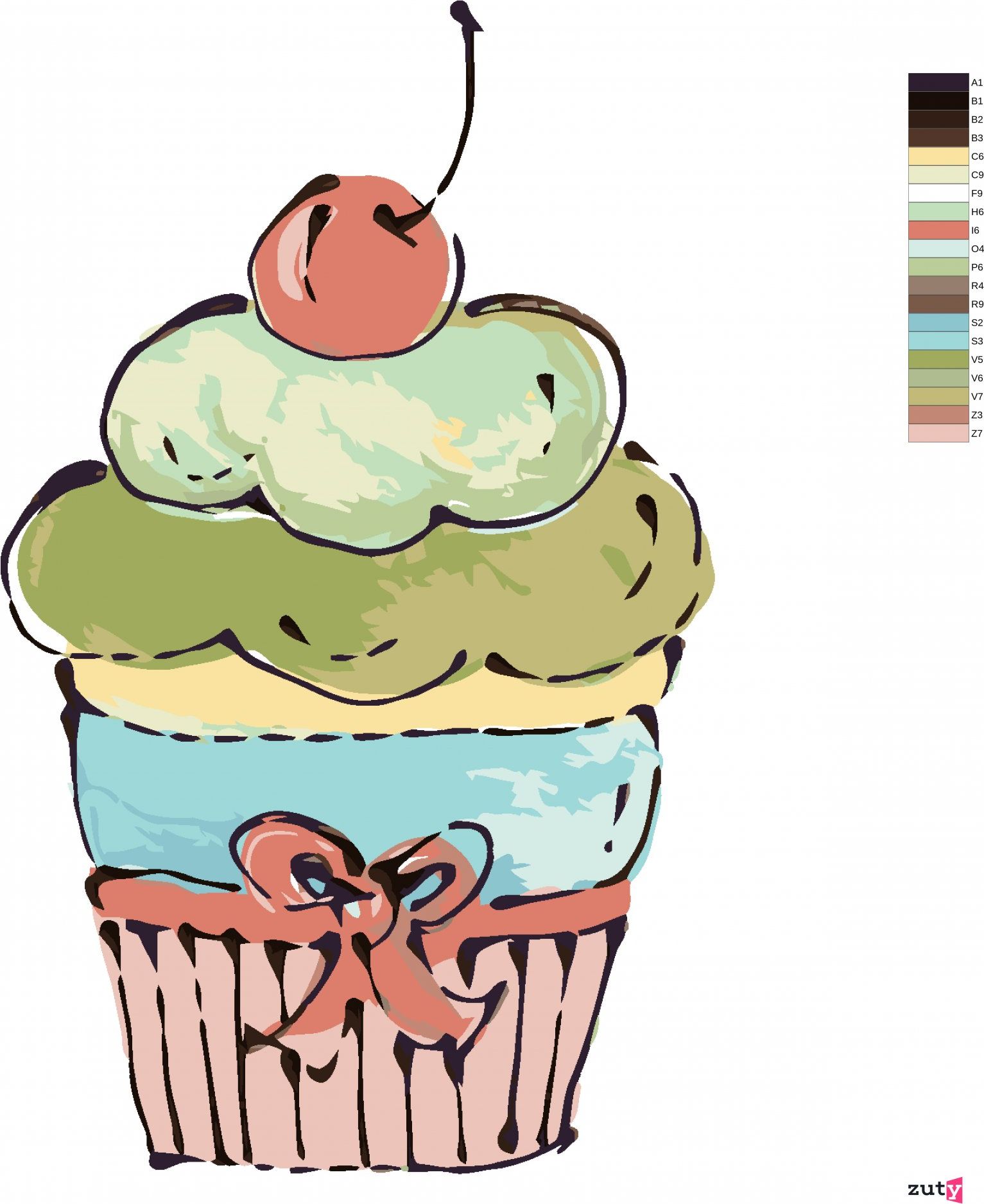zuty Malování podle čísel - CUPCAKE S RŮŽOVOU TŘEŠNÍ (HALEY BUSH) - Rozměr: 40x50 cm, Rámování: Varianta: vypnuté plátno na rám - obrázek 8