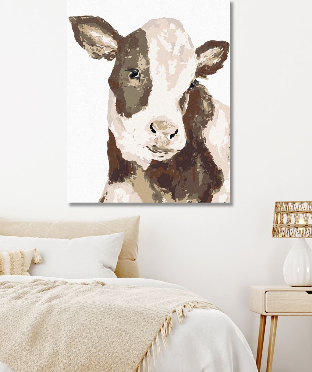 zuty Malování podle čísel - ČERNOBÍLÁ KRÁVA (HALEY BUSH) - Rozměr: 40x50 cm, Rámování: Varianta: vypnuté plátno na rám - obrázek 9