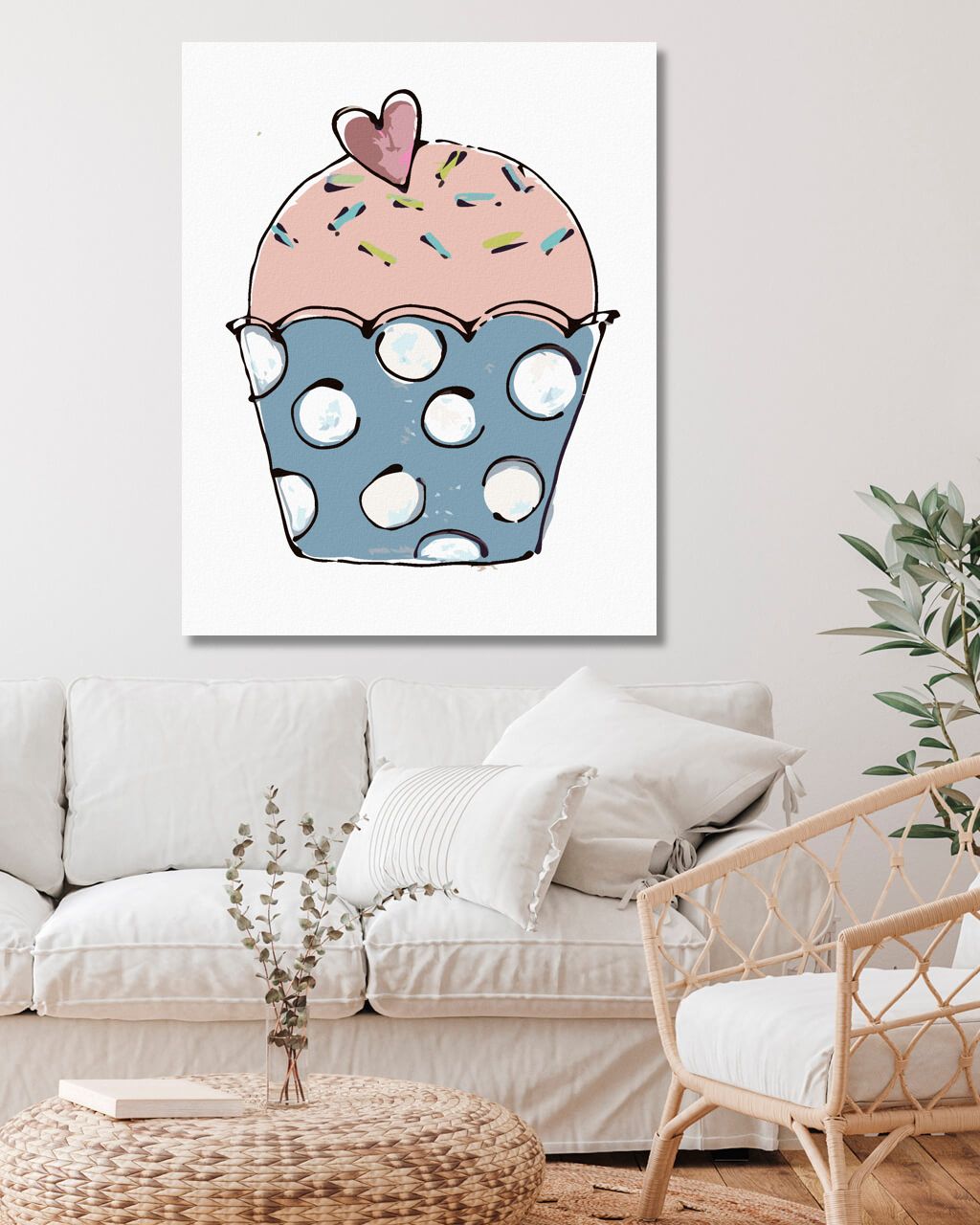 zuty Malování podle čísel - CUPCAKE SE SRDÍČKEM 2 (HALEY BUSH) - Rozměr: 40x50 cm, Rámování: Varianta: vypnuté plátno na rám - obrázek 6