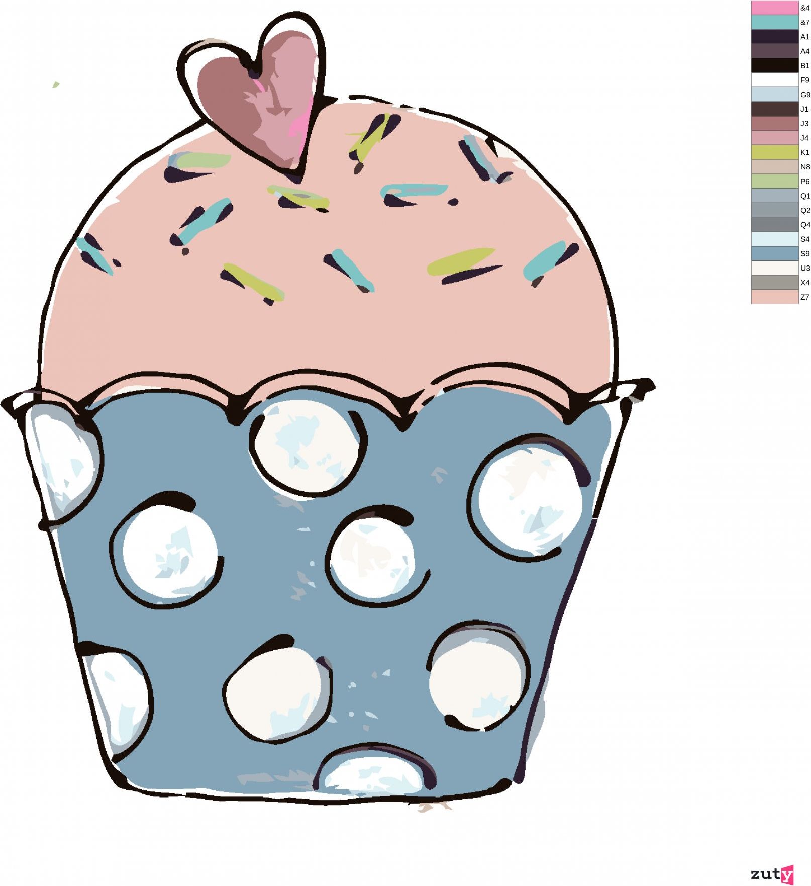 zuty Malování podle čísel - CUPCAKE SE SRDÍČKEM 2 (HALEY BUSH) - Rozměr: 40x50 cm, Rámování: Varianta: vypnuté plátno na rám - obrázek 9