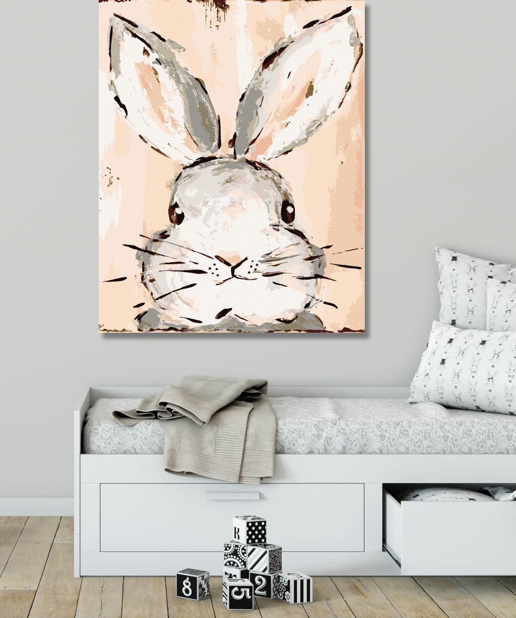 zuty Malování podle čísel - KRÁLÍK RŮŽOVÉ POZADÍ HALEY BUSH) - Rozměr: 40x50 cm, Rámování: Varianta: bez rámu a bez vypnutí plátna - obrázek 10