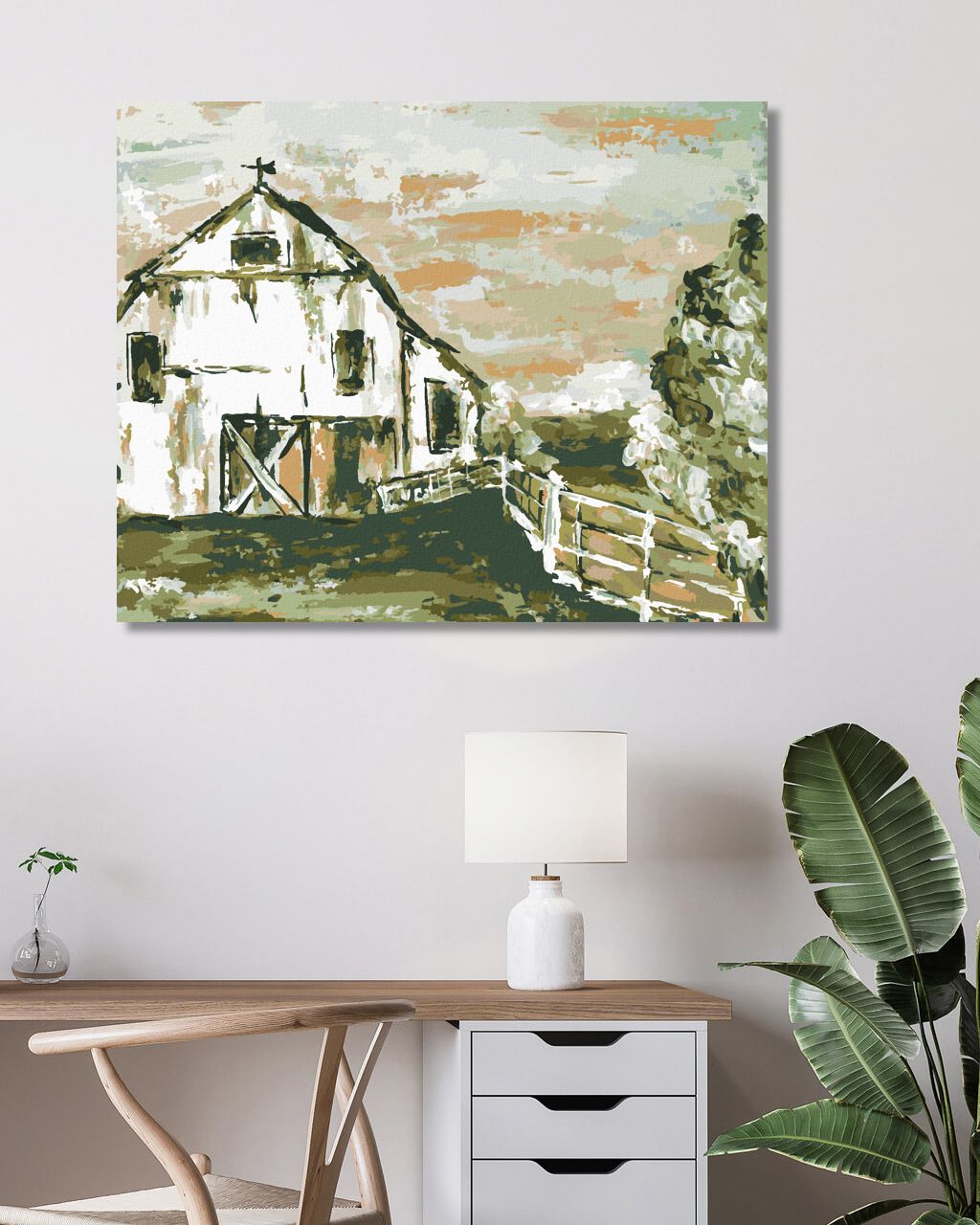 zuty Malování podle čísel - STODOLA S PLOTEM (HALEY BUSH) - Rozměr: 40x50 cm, Rámování: Varianta: bez rámu a bez vypnutí plátna - obrázek 6