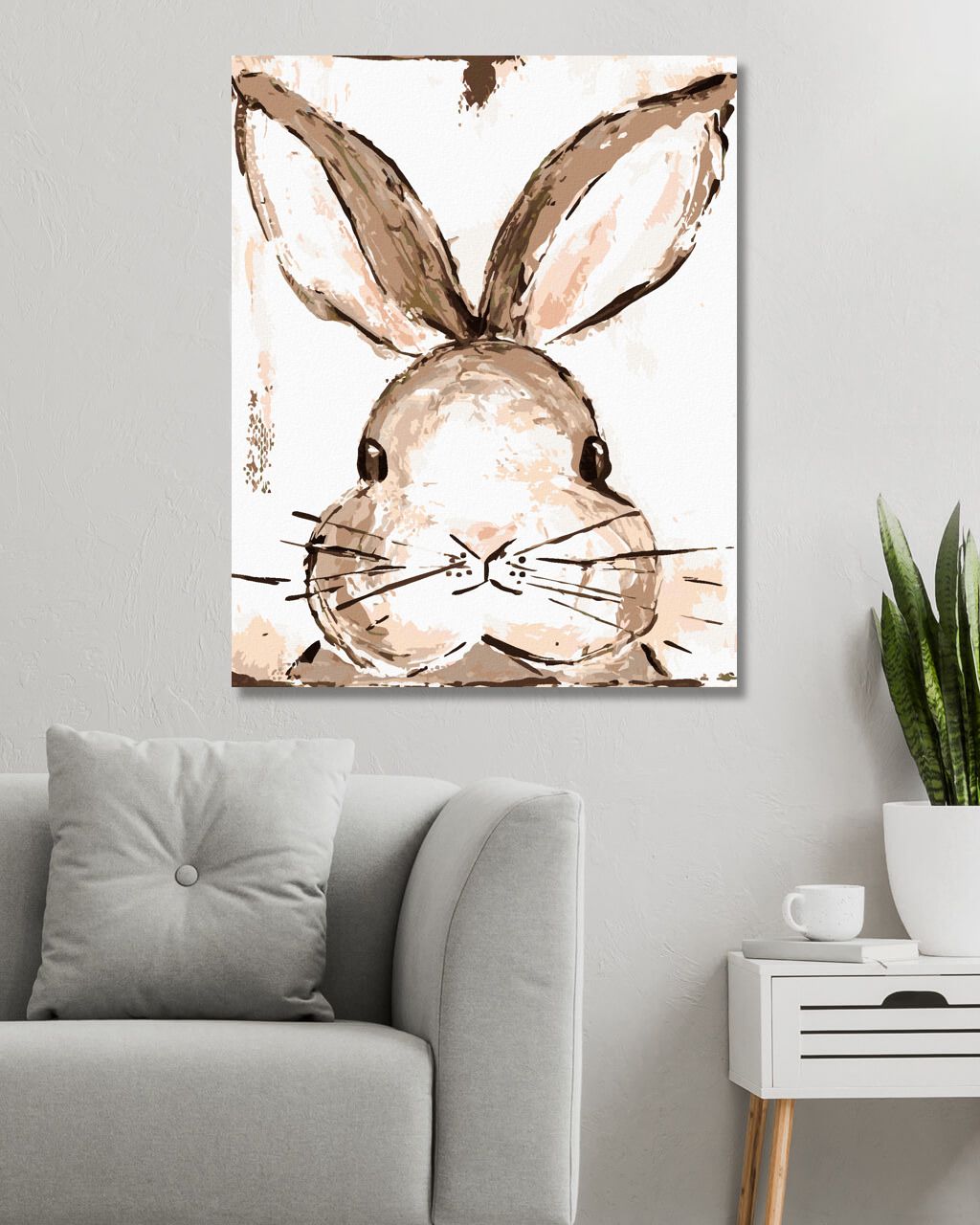 zuty Malování podle čísel - KRÁLÍK BÍLÉ POZADÍ (HALEY BUSH) - Rozměr: 40x50 cm, Rámování: Varianta: bez rámu a bez vypnutí plátna - obrázek 7