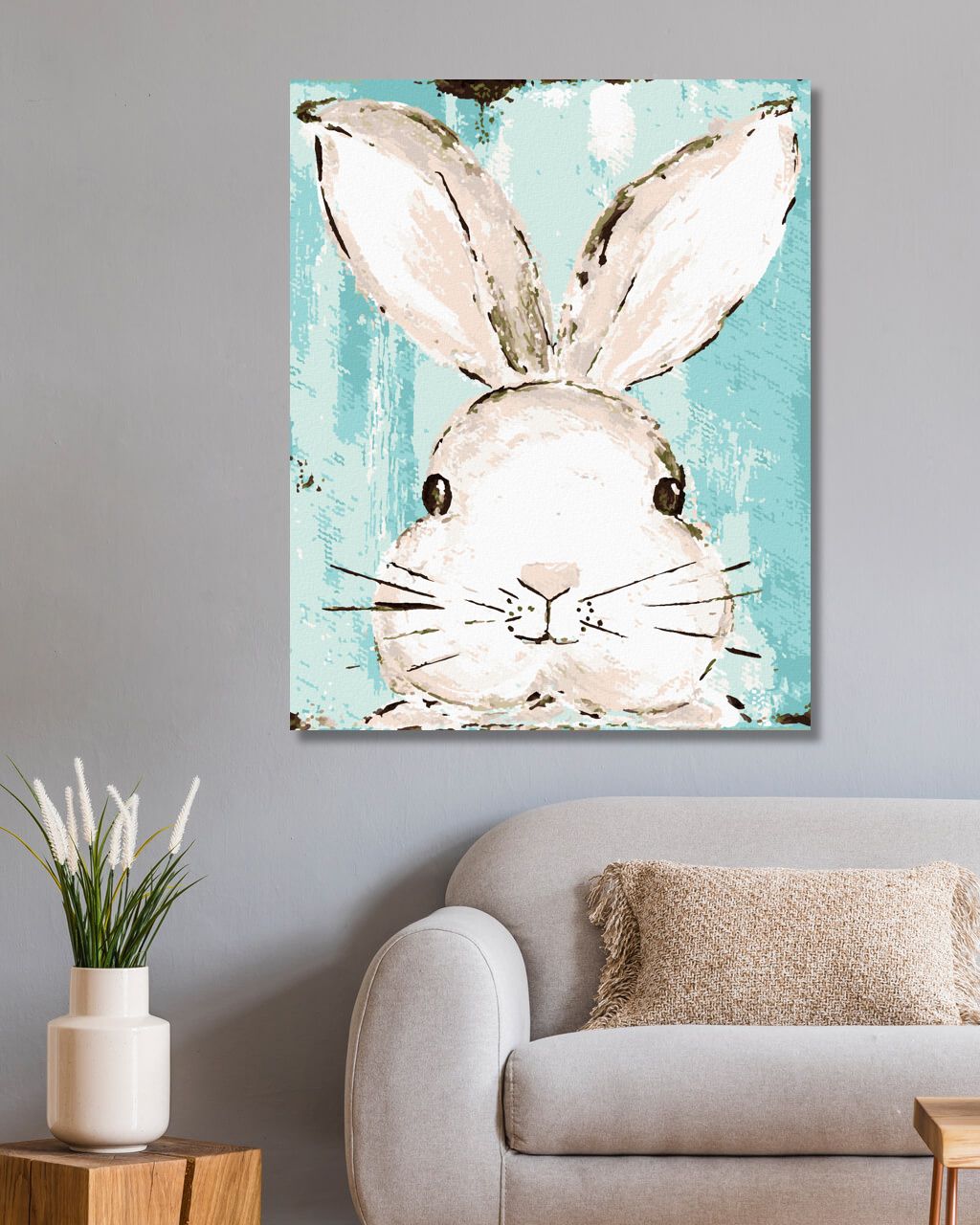 zuty Malování podle čísel - HLAVA KRÁLÍKA (HALEY BUSH) - Rozměr: 40x50 cm, Rámování: Varianta: vypnuté plátno na rám - obrázek 2