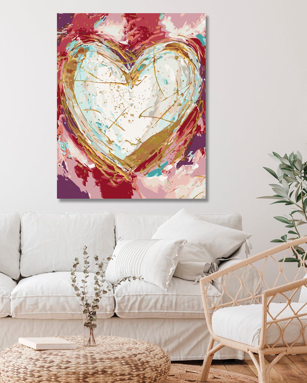 zuty Malování podle čísel - BÍLÉ SRDCE NA BAREVNÉM POZADÍ (HALEY BUSH) - Rozměr: 40x50 cm, Rámování: Varianta: bez rámu a bez vypnutí plátna - obrázek 8