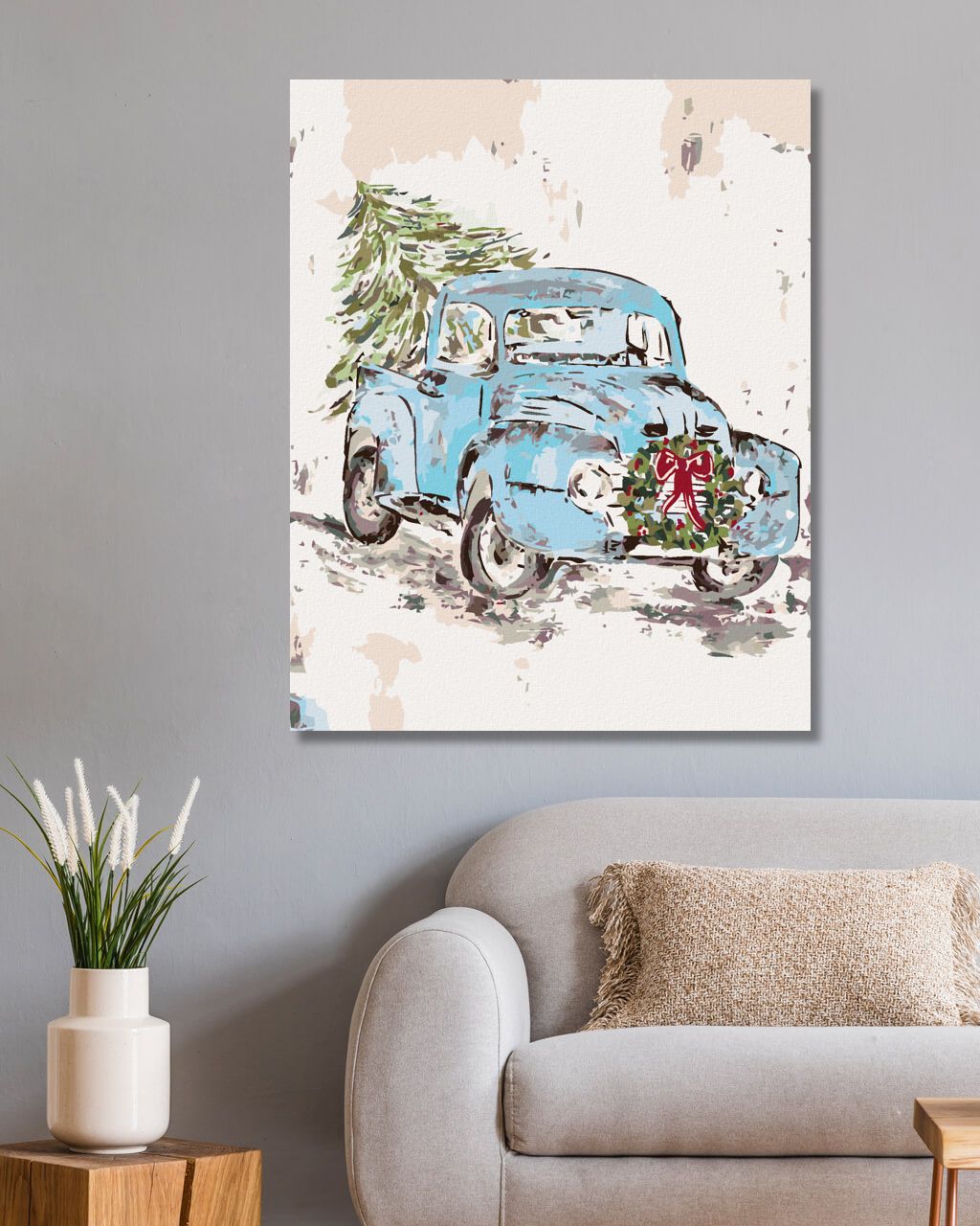 zuty Malování podle čísel - VÁNOČNÍ AUTO (HALEY BUSH) - Rozměr: 40x50 cm, Rámování: Varianta: vypnuté plátno na rám - obrázek 9