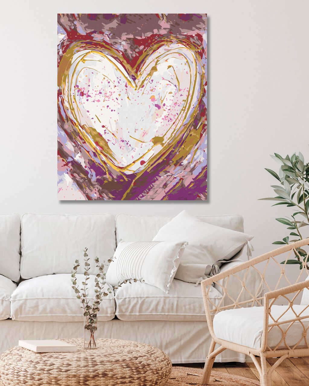 zuty Malování podle čísel - SRDCE NA FIALOVÉM POZADÍ (HALEY BUSH) - Rozměr: 40x50 cm, Rámování: Varianta: vypnuté plátno na rám - obrázek 9