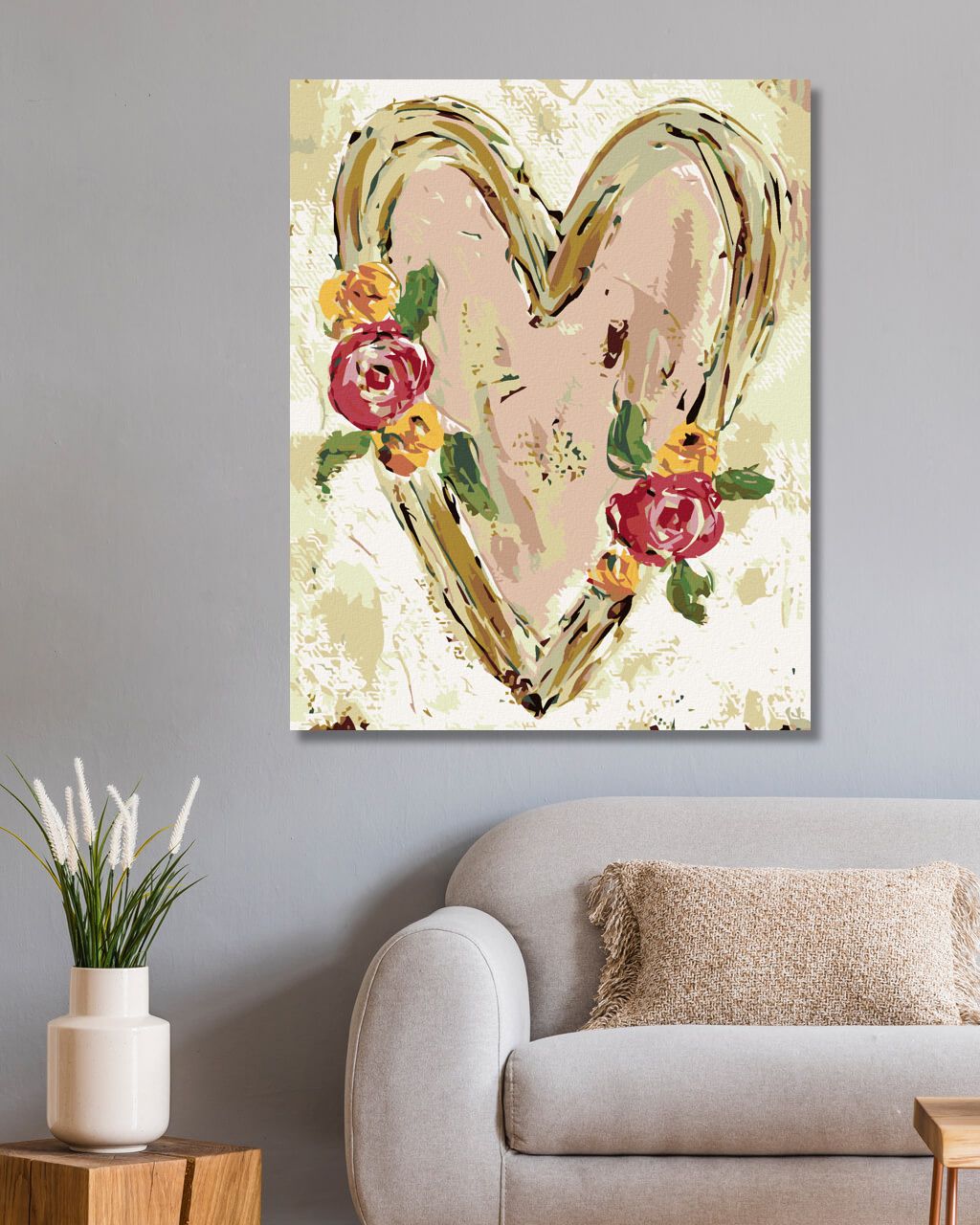 zuty Malování podle čísel - RŮŽOVÉ SRDCE S KVĚTINAMI II (HALEY BUSH) - Rozměr: 40x50 cm, Rámování: Varianta: bez rámu a bez vypnutí plátna - obrázek 10