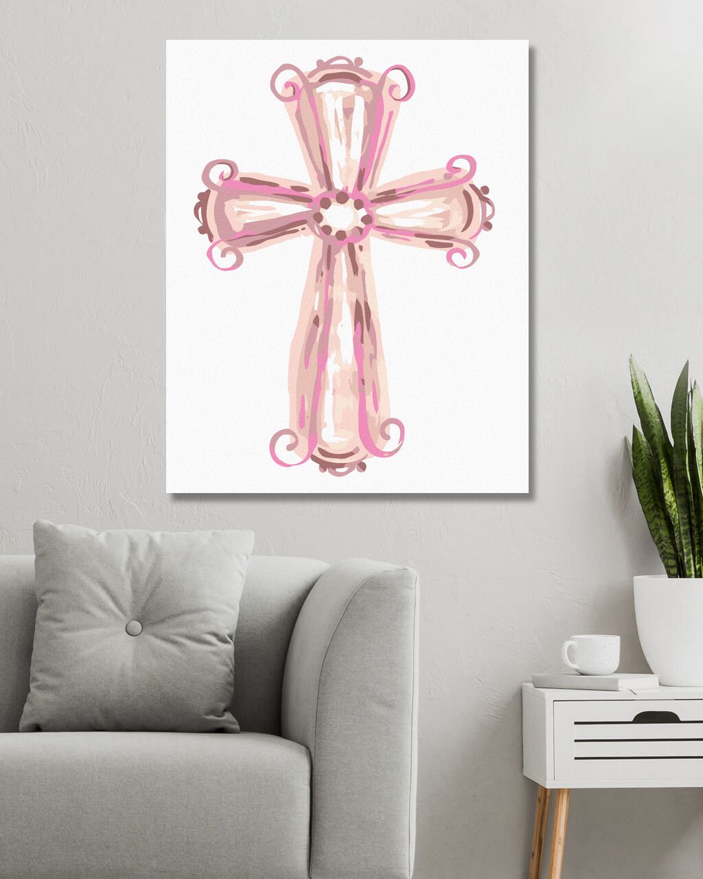 zuty Malování podle čísel - RŮŽOVÝ KŘÍŽ (HALEY BUSH) - Rozměr: 40x50 cm, Rámování: Varianta: vypnuté plátno na rám - obrázek 4