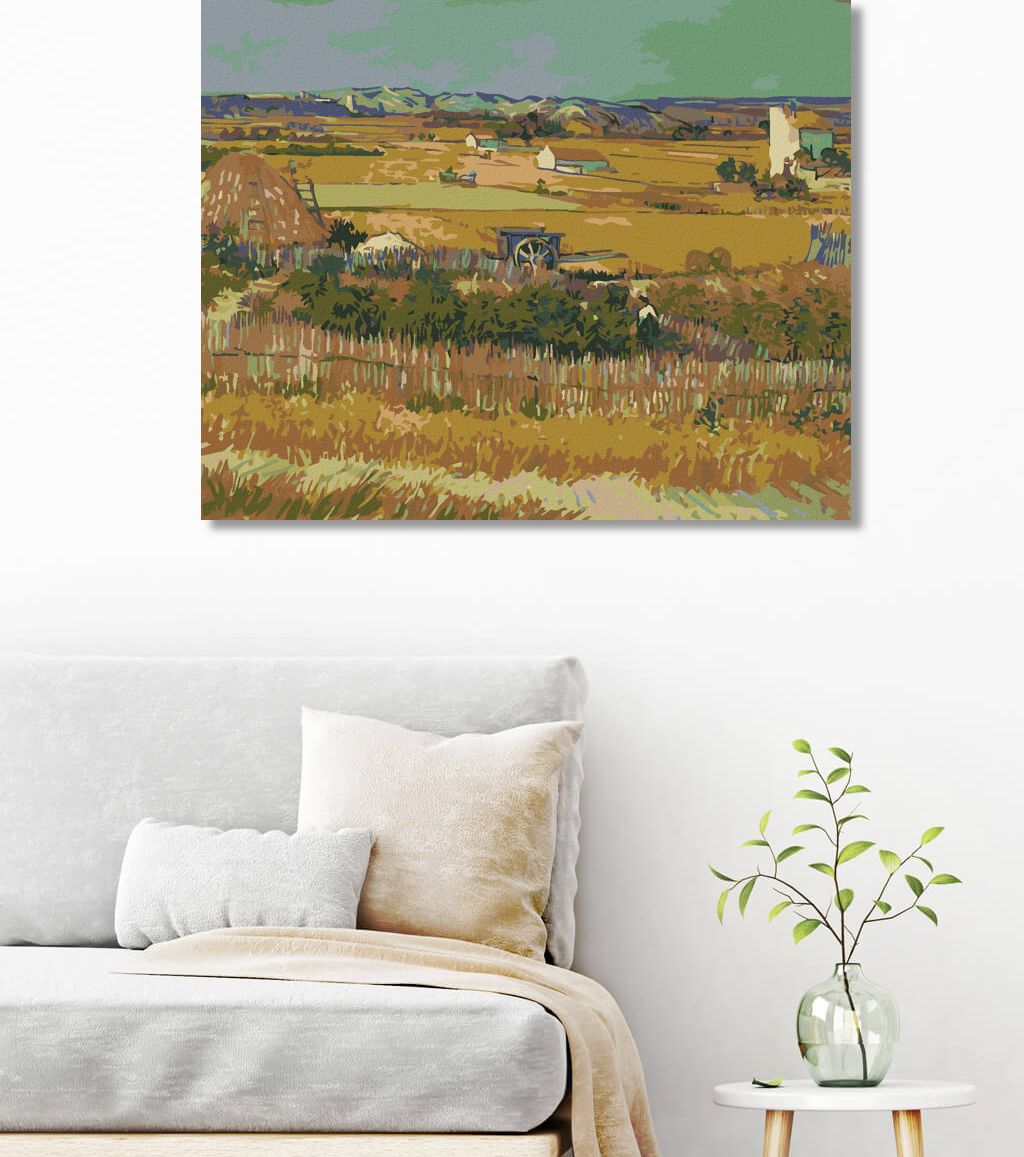 zuty Malování podle čísel - SKLIZEŇ (VINCENT VAN GOGH) - Rozměr: 40x50 cm, Rámování: Varianta: bez rámu a bez vypnutí plátna - obrázek 4