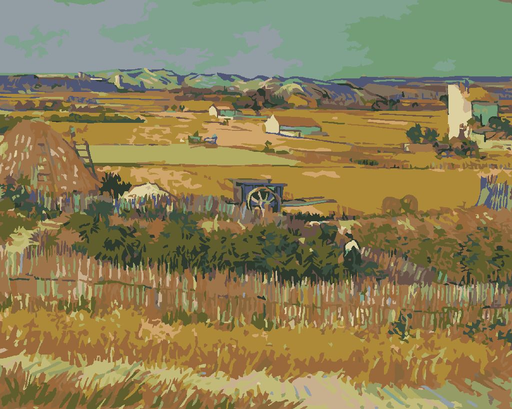 zuty Malování podle čísel - SKLIZEŇ (VINCENT VAN GOGH) - Rozměr: 40x50 cm, Rámování: Varianta: bez rámu a bez vypnutí plátna - obrázek 9