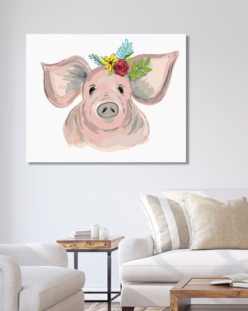 zuty Malování podle čísel - PRASE S KVĚTINAMI (HALEY BUSH) - Rozměr: 40x50 cm, Rámování: Varianta: vypnuté plátno na rám - obrázek 4