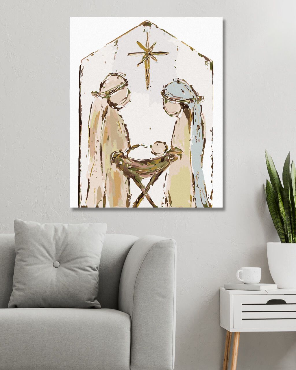 zuty Malování podle čísel - BETLÉM MARIE, JOSEF A JEŽÍŠEK (HALEY BUSH) - Rozměr: 40x50 cm, Rámování: Varianta: bez rámu a bez vypnutí plátna - obrázek 10