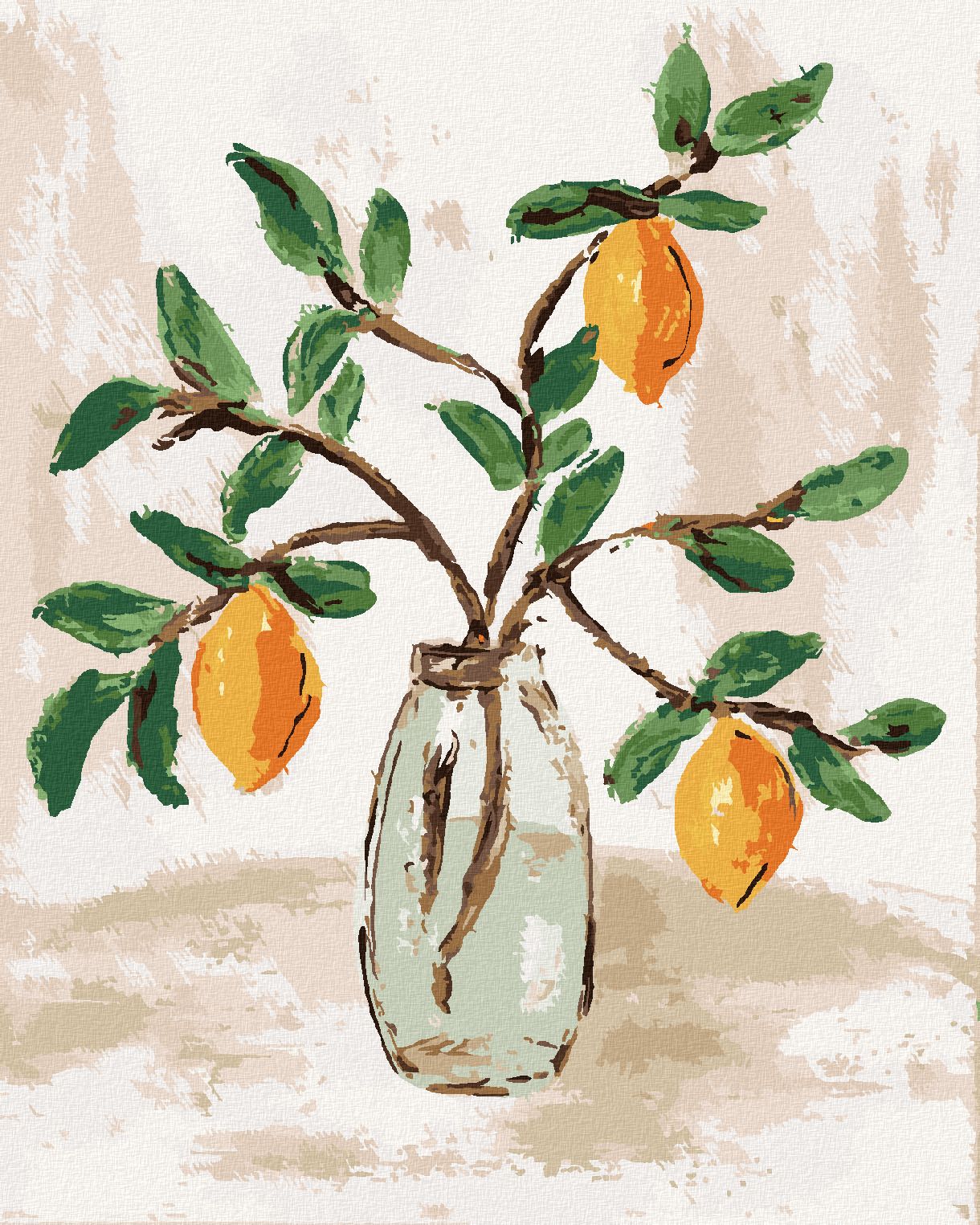 zuty Malování podle čísel - CITRÓNY VE VÁZE 4 (HALEY BUSH) - Rozměr: 40x50 cm, Rámování: Varianta: vypnuté plátno na rám - obrázek 1