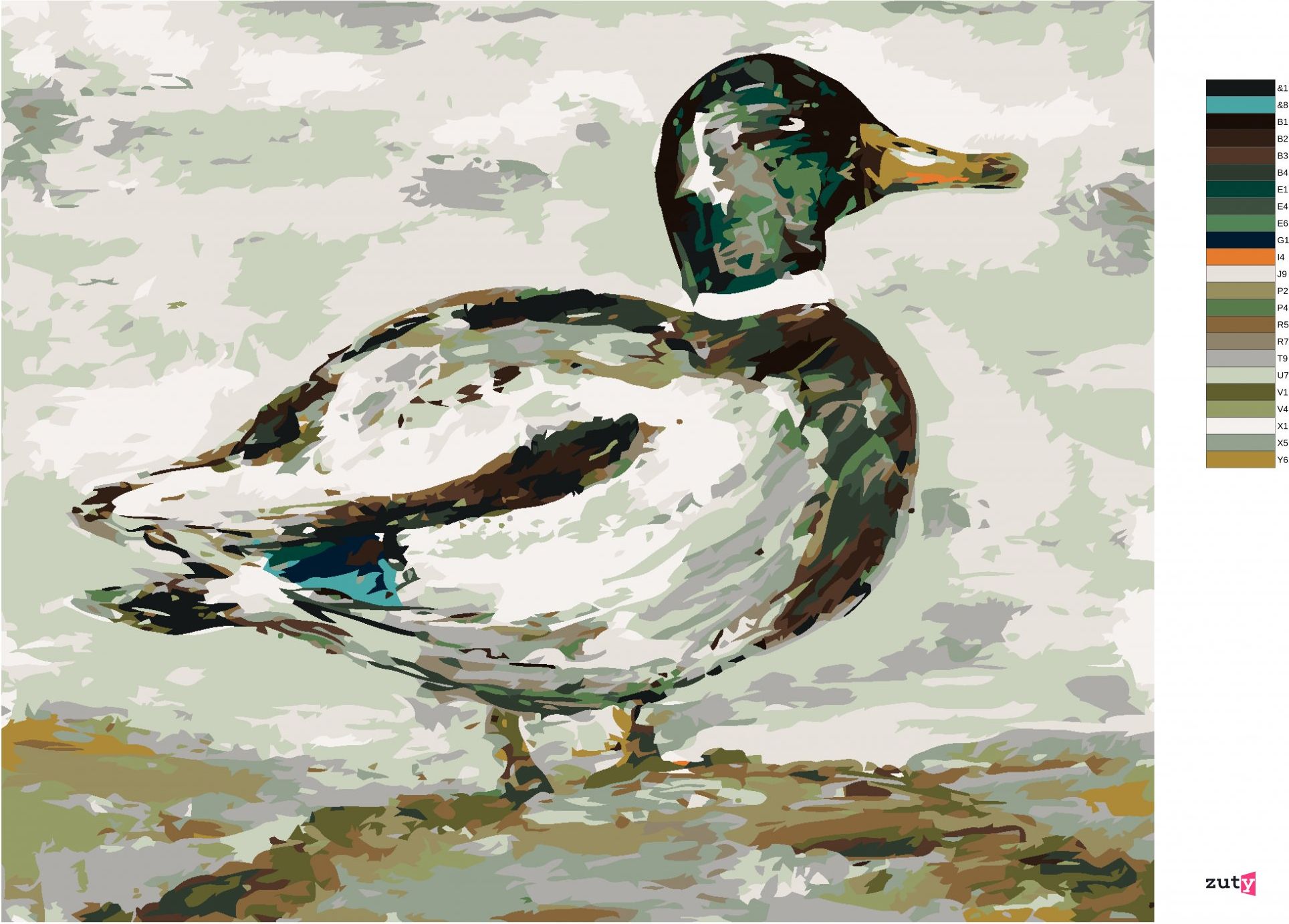 zuty Malování podle čísel - DIVOKÝ KAČER (HALEY BUSH) - Rozměr: 40x50 cm, Rámování: Varianta: vypnuté plátno na rám - obrázek 3