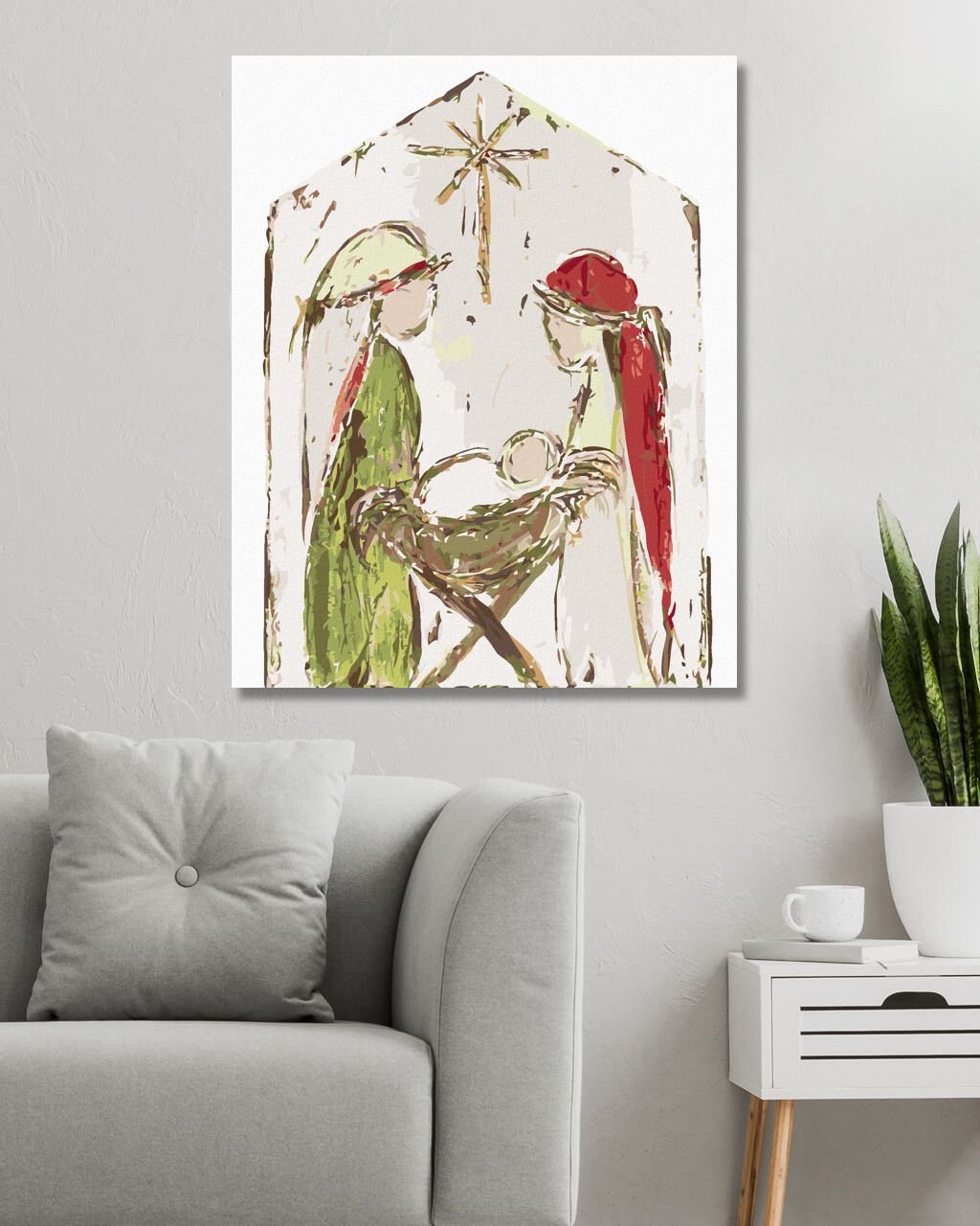 zuty Malování podle čísel - BETLÉM MARIE, JOSEF A JEŽÍŠEK II (HALEY BUSH) - Rozměr: 40x50 cm, Rámování: Varianta: bez rámu a bez vypnutí plátna - obrázek 10