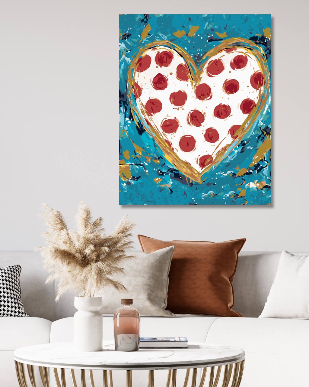 zuty Malování podle čísel - SRDCE S ČERVENÝMI PUNTÍKY (HALEY BUSH) - Rozměr: 40x50 cm, Rámování: Varianta: bez rámu a bez vypnutí plátna - obrázek 8