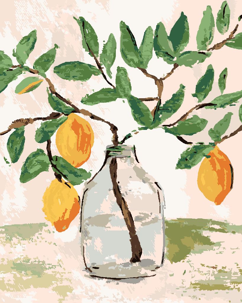 zuty Malování podle čísel - CITRÓNY VE VÁZE 2 (HALEY BUSH) - Rozměr: 40x50 cm, Rámování: Varianta: bez rámu a bez vypnutí plátna - obrázek 7