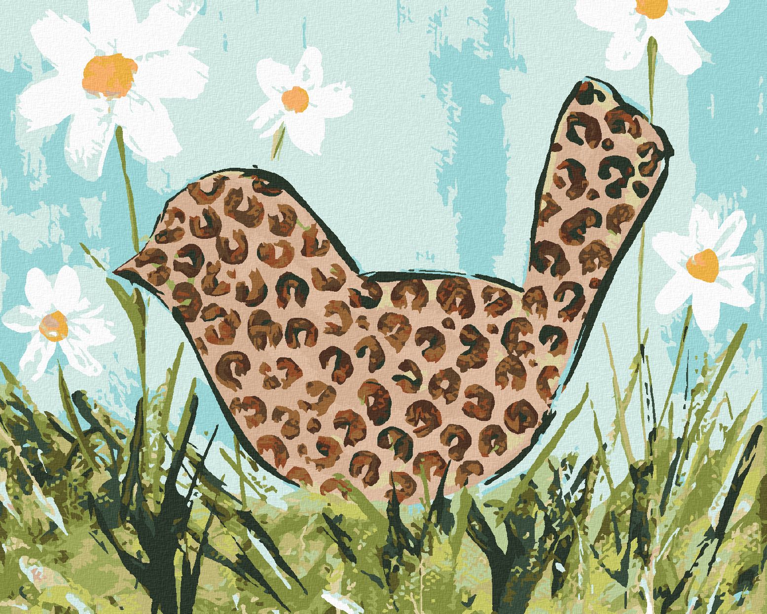 zuty Malování podle čísel - PTÁK V LEOPARDÍM VZORU (HALEY BUSH) - Rozměr: 40x50 cm, Rámování: Varianta: vypnuté plátno na rám - obrázek 1