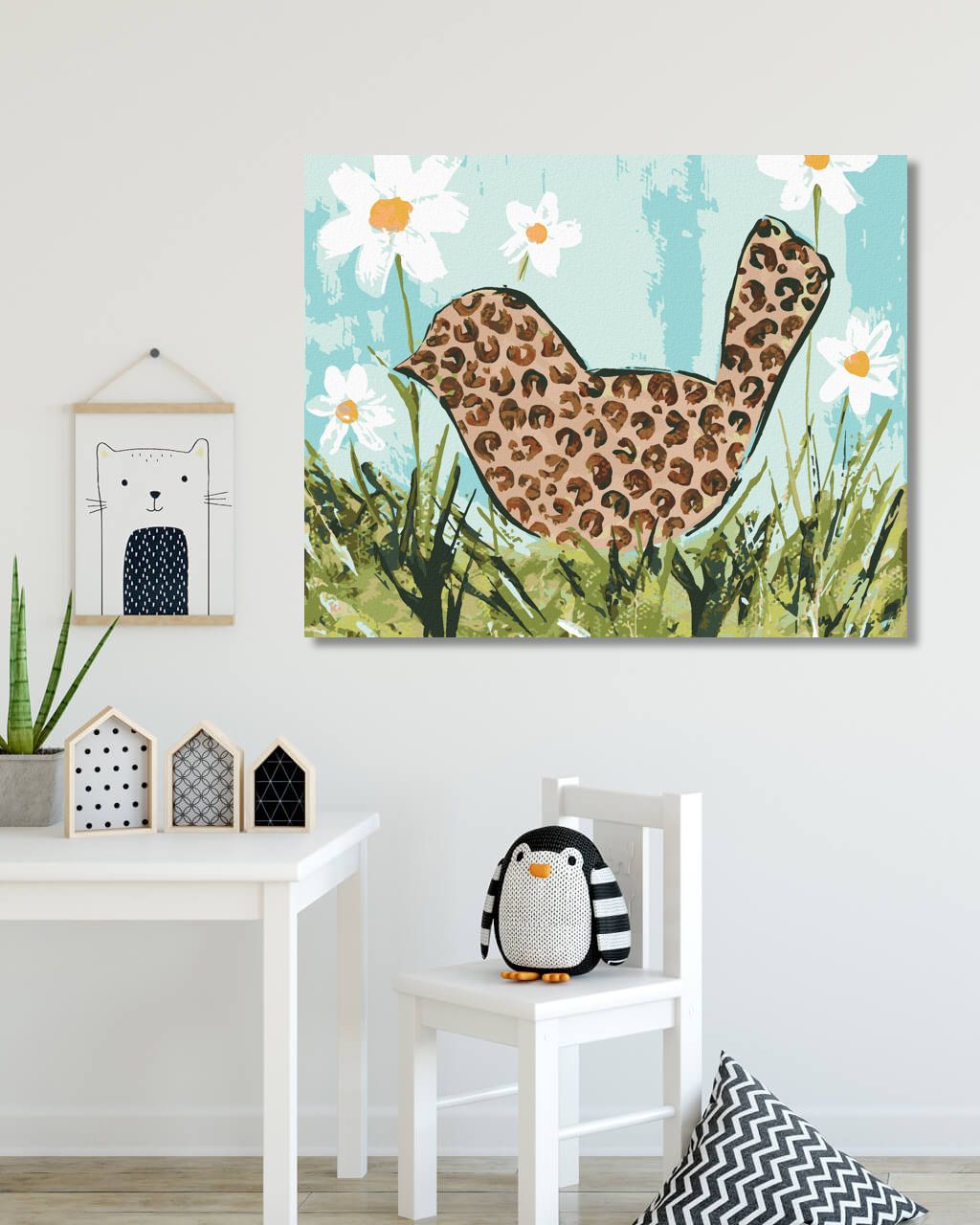 zuty Malování podle čísel - PTÁK V LEOPARDÍM VZORU (HALEY BUSH) - Rozměr: 40x50 cm, Rámování: Varianta: vypnuté plátno na rám - obrázek 6